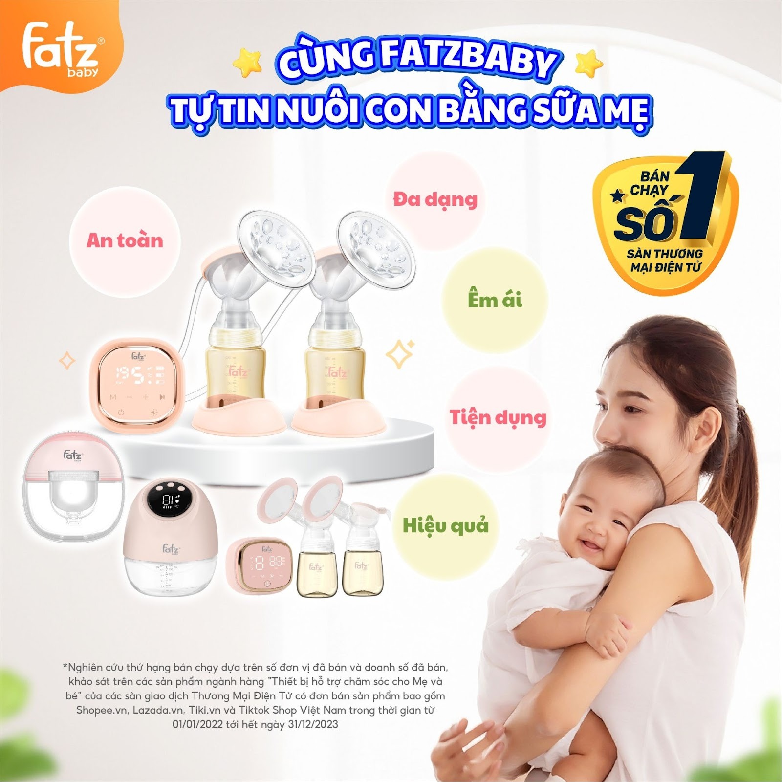 HÀNG TRIỆU MẸ BỈM CHỌN FATZBABY  LÀ MÁY HÚT SỮA SỐ 1 SÀN TMĐT
