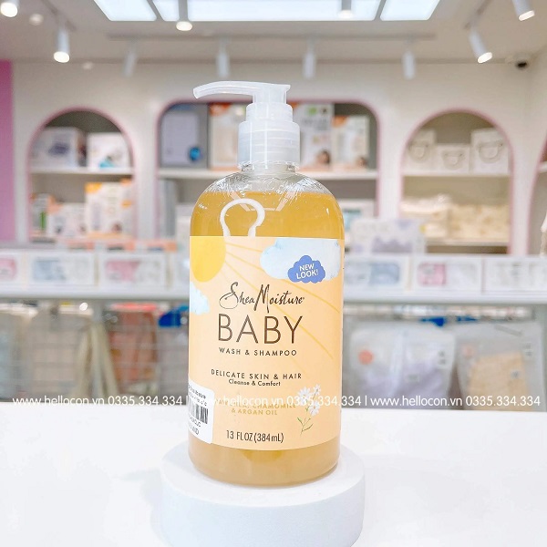 Gel tắm gội Shea Moisture Baby hữu cơ Wash &amp; Shampoo 384ml 0M+