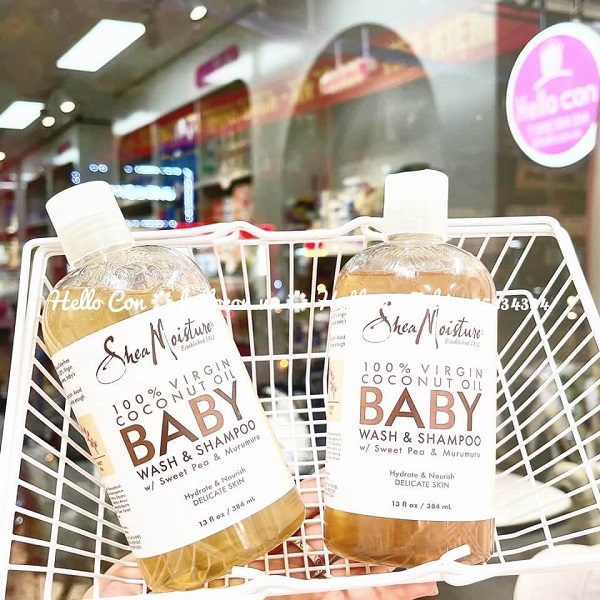 Gel tắm gội Shea Moisture Baby hữu cơ Wash &amp; Shampoo 384ml 0M+