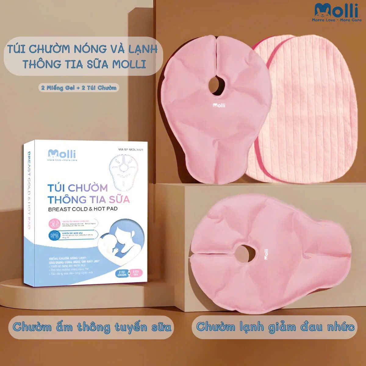 Túi chườm thông tia sữa (2 gel 2 chườm) Molli