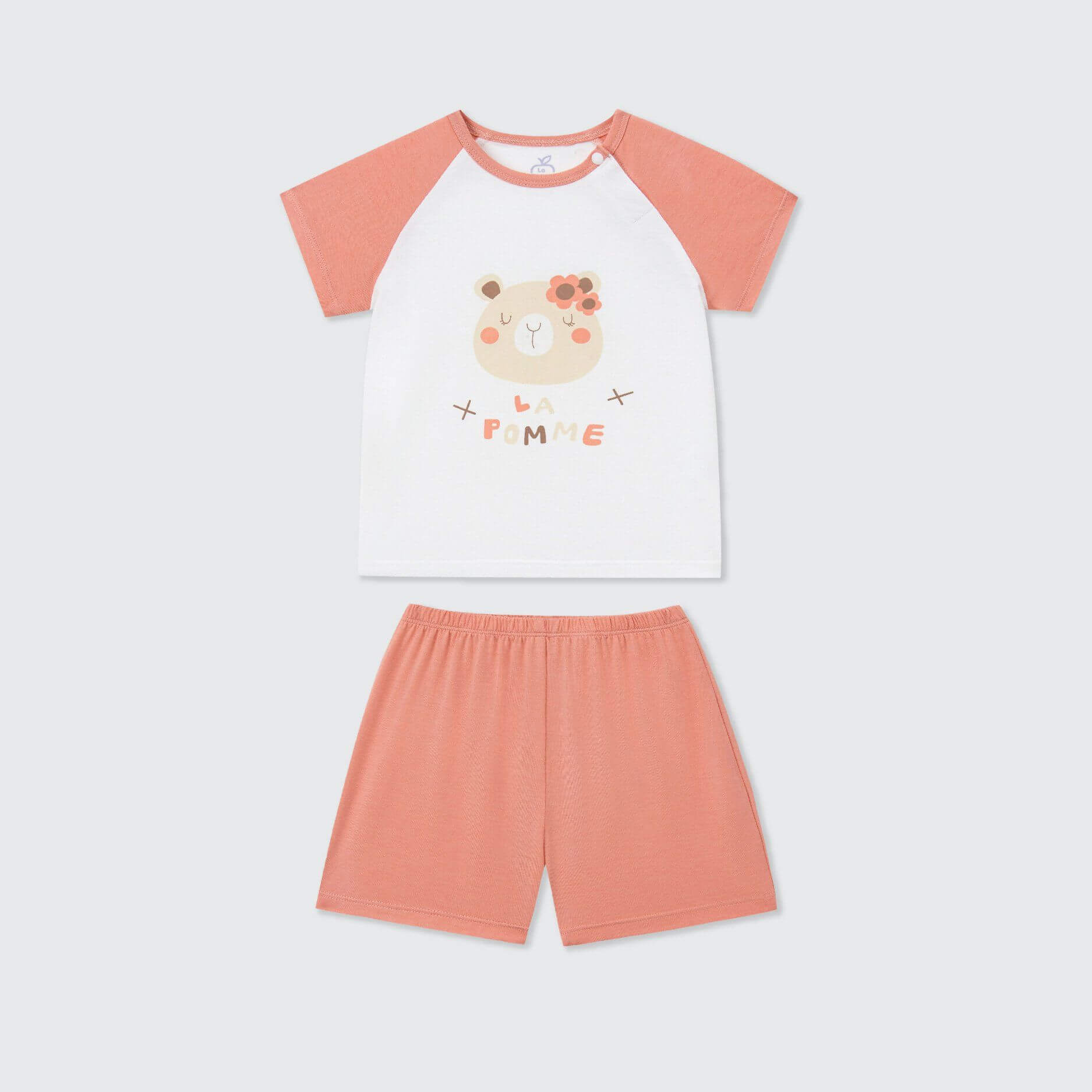 Bộ cộc tay La Pomme raglan người bạn ngộ nghĩnh - 9,12,18M,3Y Hồng