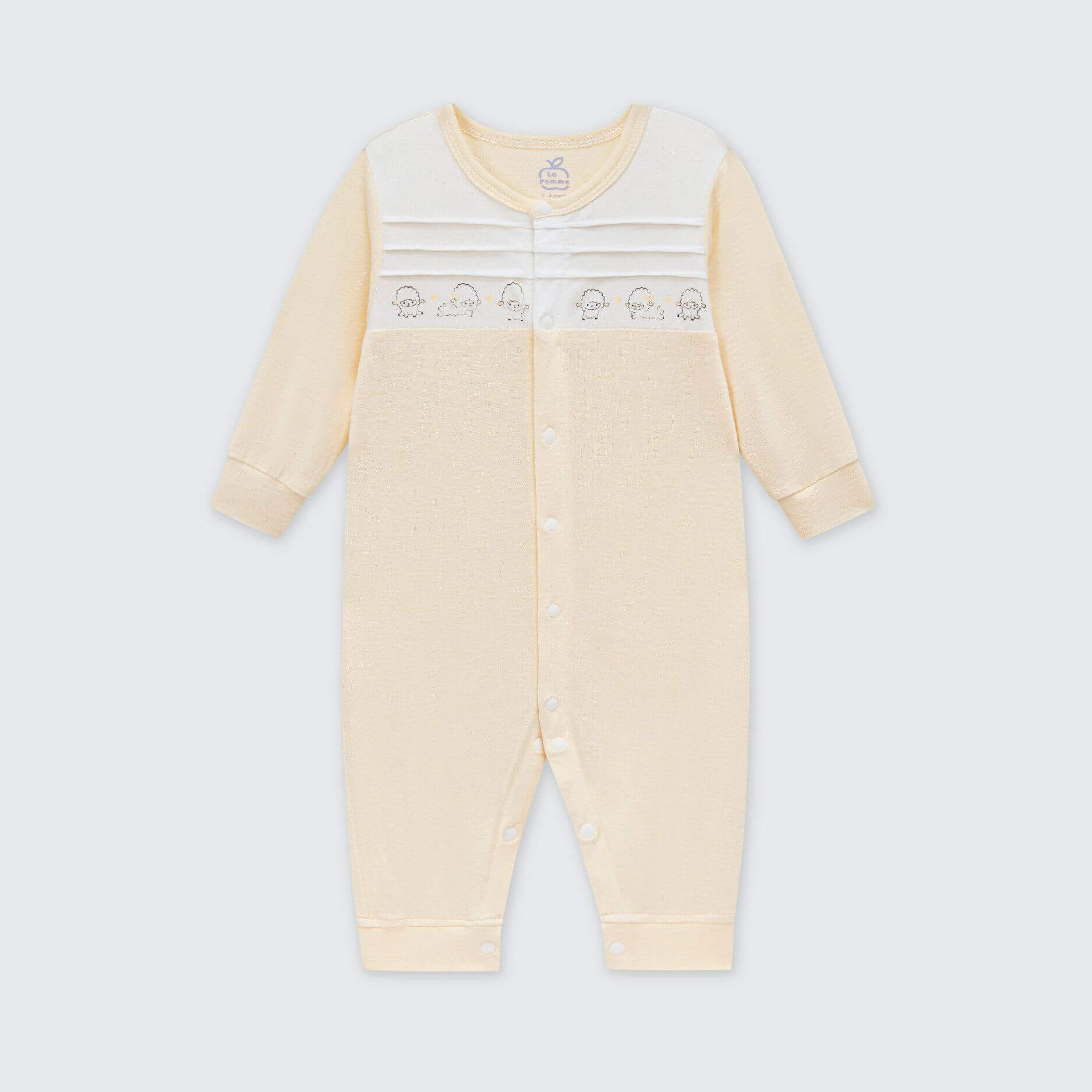 Body dài tay La Pomme cừu bông năng động - Newborn,0,3 Be