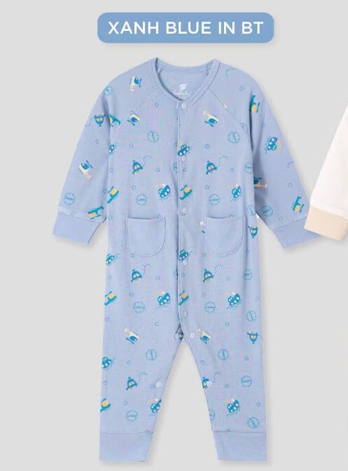 Lullaby Sleepsuit NH453N - Xanh blue in bé trai - 3,6,9,12M