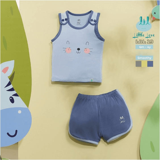 Little Love-2023 BA LỖ THỂ THAO PHỐI SMOOTHY XANH (9-24M)