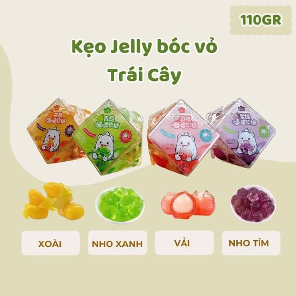 Kẹo jelly bóc vỏ 110g màu ngẫu nhiên