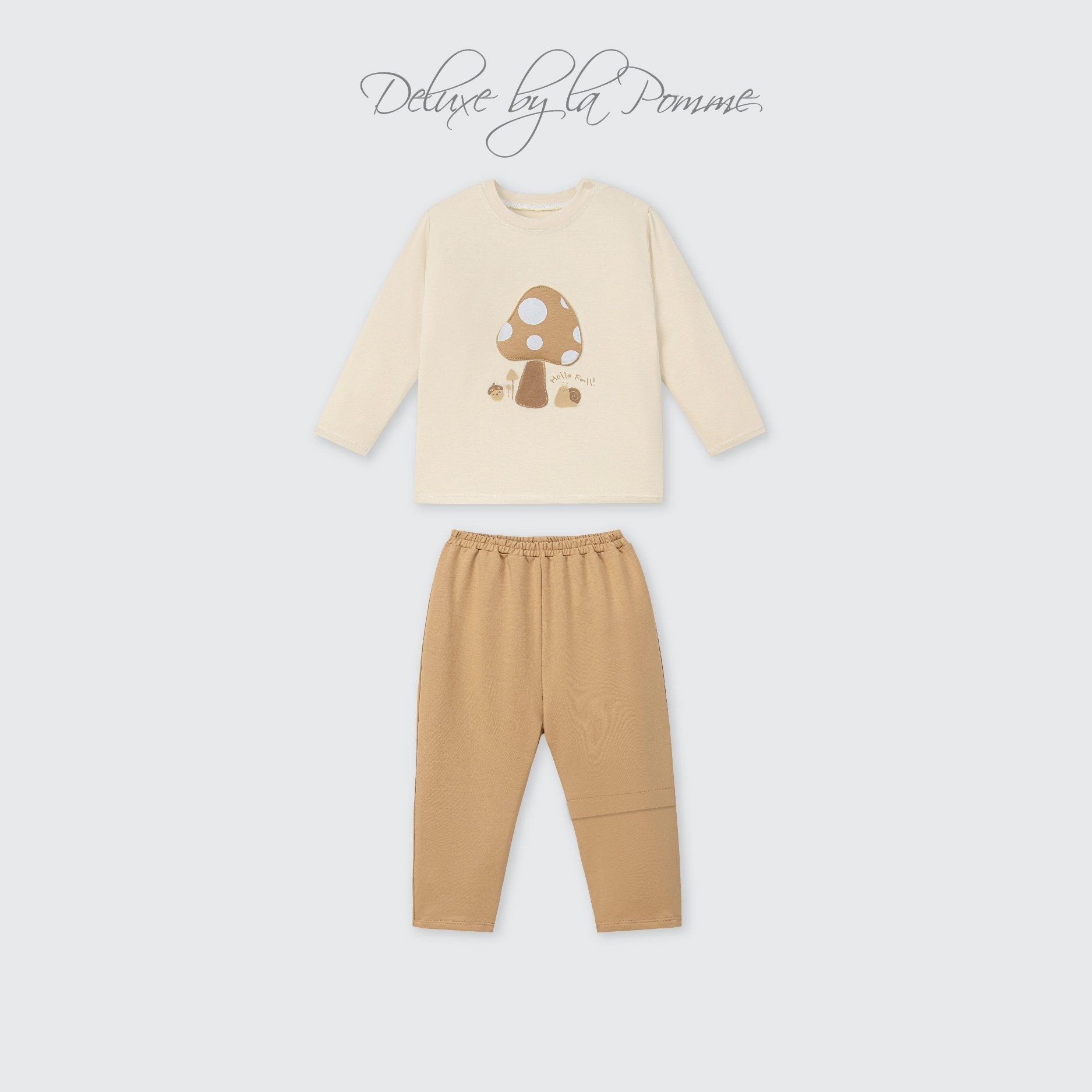 Bộ dài tay La Pomme túi ốp cùng săn hạt dẻ - 6,9,12,18M,3Y,4Y,5Y Be