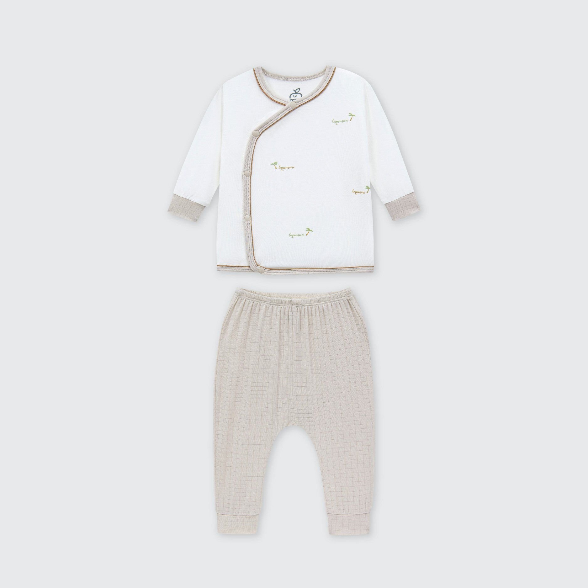 Bộ dài tay cúc lệch La Pomme Mùa hè của bé - Newborn,0M,3M Be