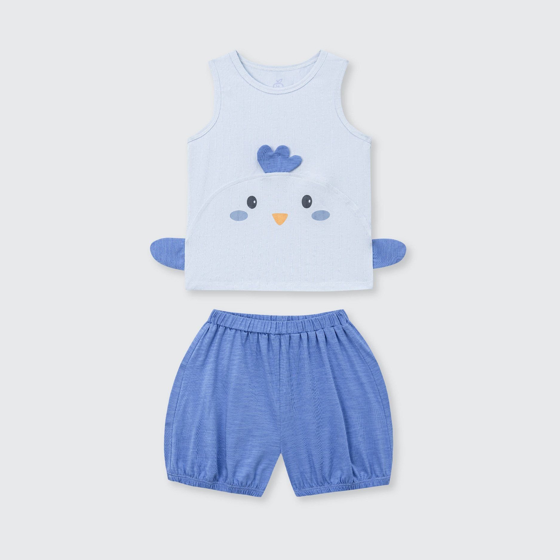 Bộ sát nách La Pomme Bạn nhỏ trong vườn - 9,12,18M,3Y Xanh