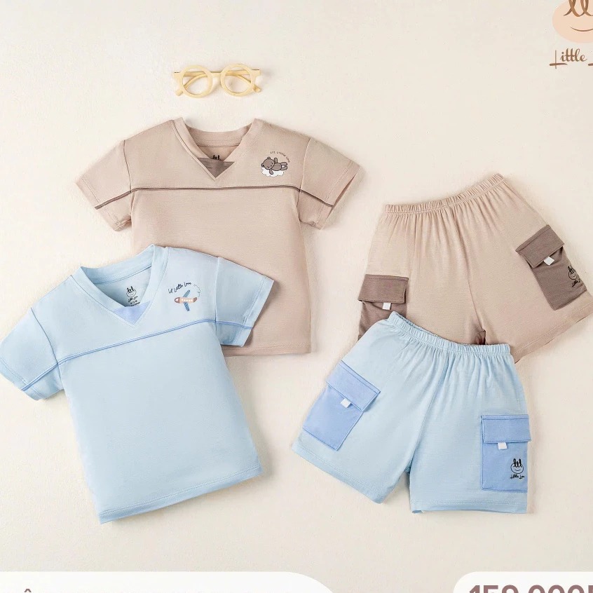 Little Love Bộ cộc tay smoothy 2510 nâu 6M,9M,12,18-24M, 3Y — ảnh 2