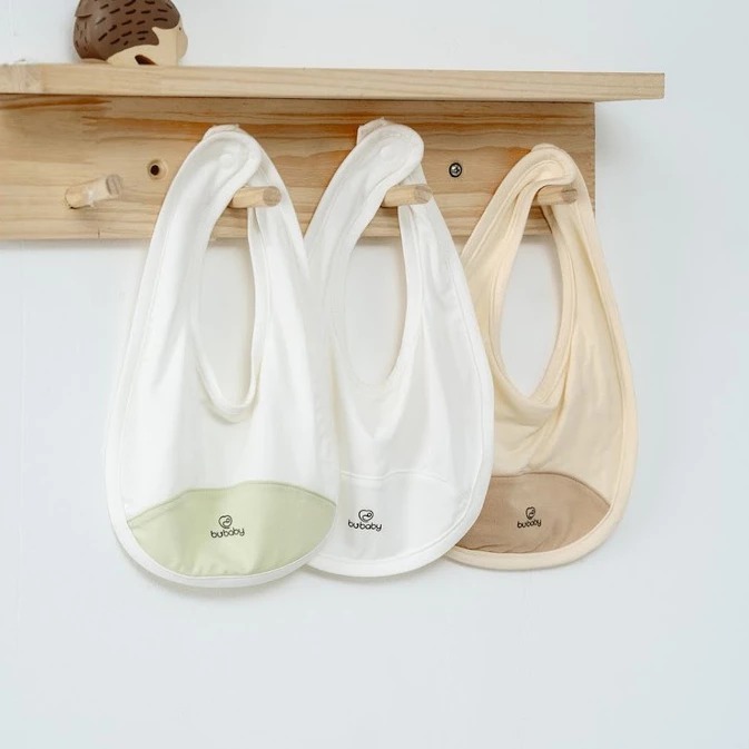 Bu Baby Yếm tròn cài sau Bambus | Free size - Hồng be 40E — ảnh 2