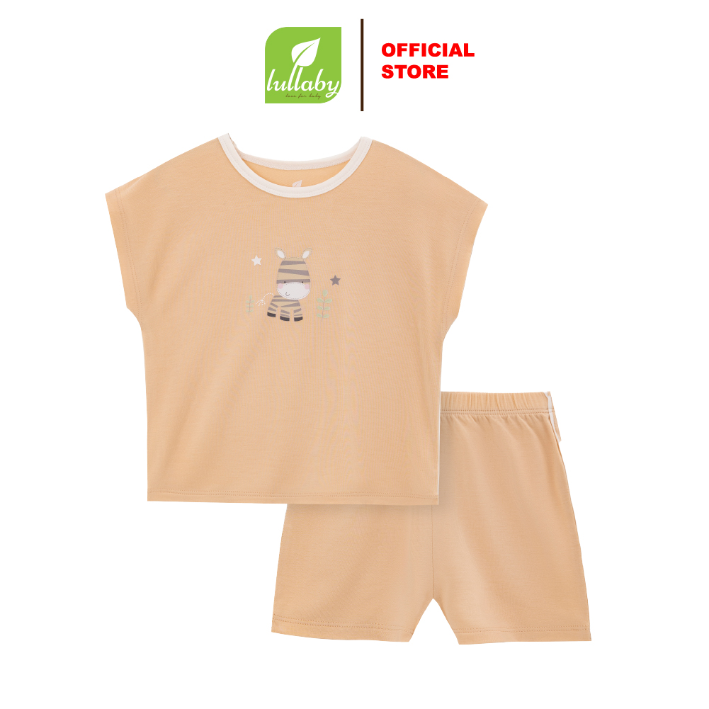 Lullaby Bộ bé trai cộc tay NH362N - Be nâu - 9,12,18,24M,3Y