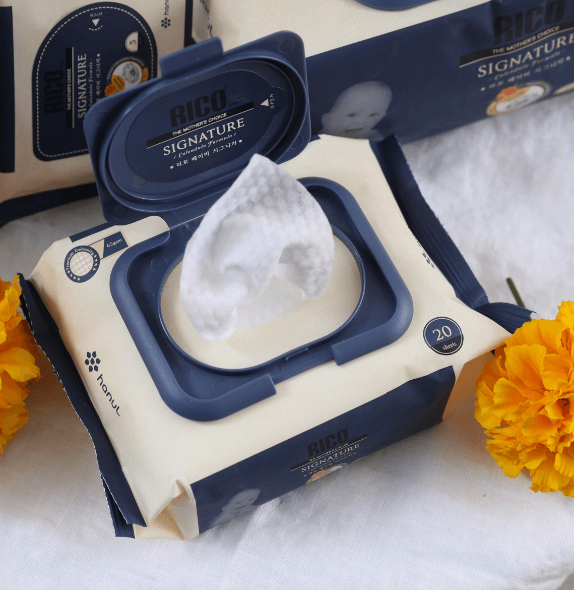Khăn ướt có nắp Rico Baby Signature hữu cơ — ảnh 2