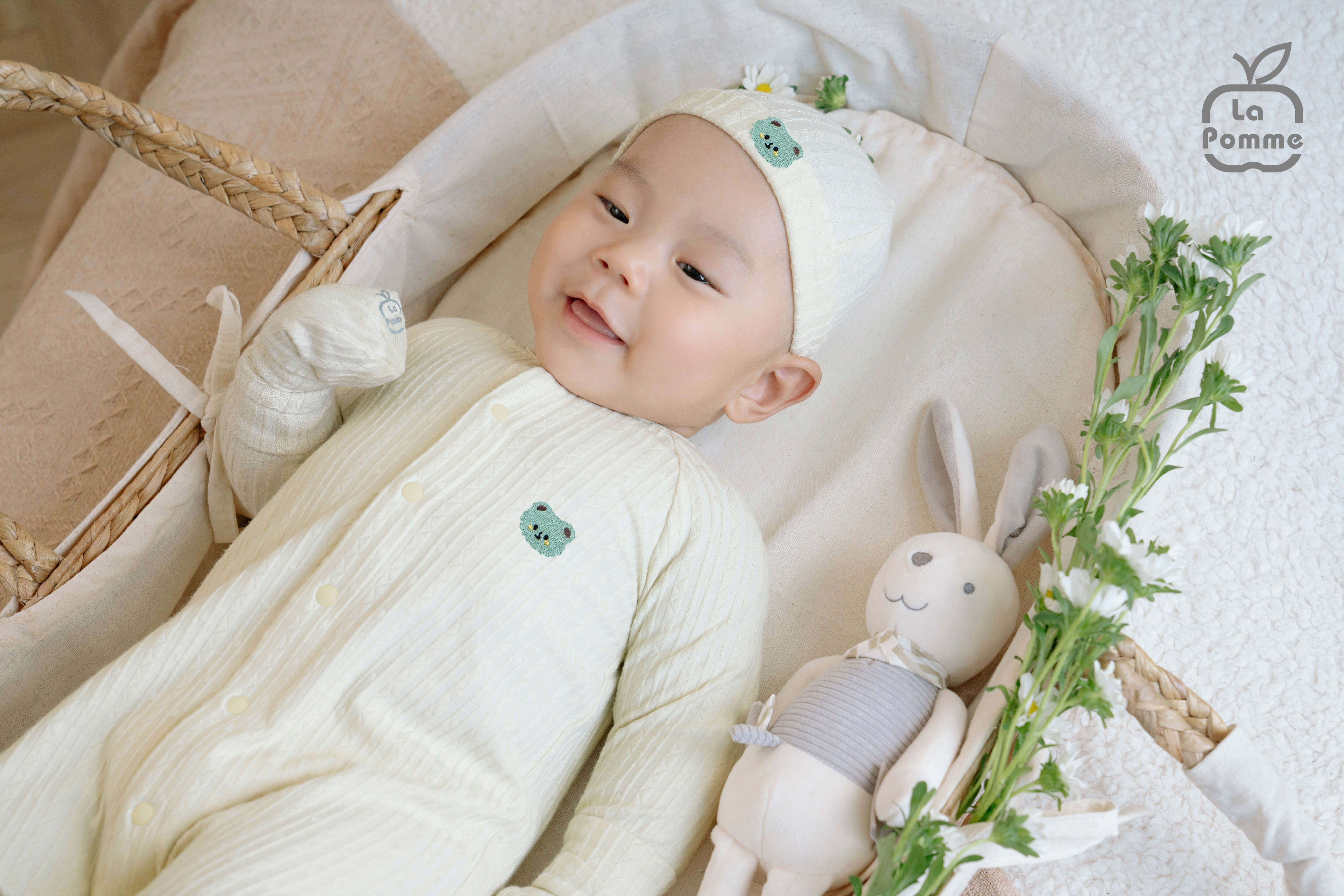 Body dài tay La Pomme vui đùa cùng gấu nhỏ - Newborn,0,3M Be — ảnh 4