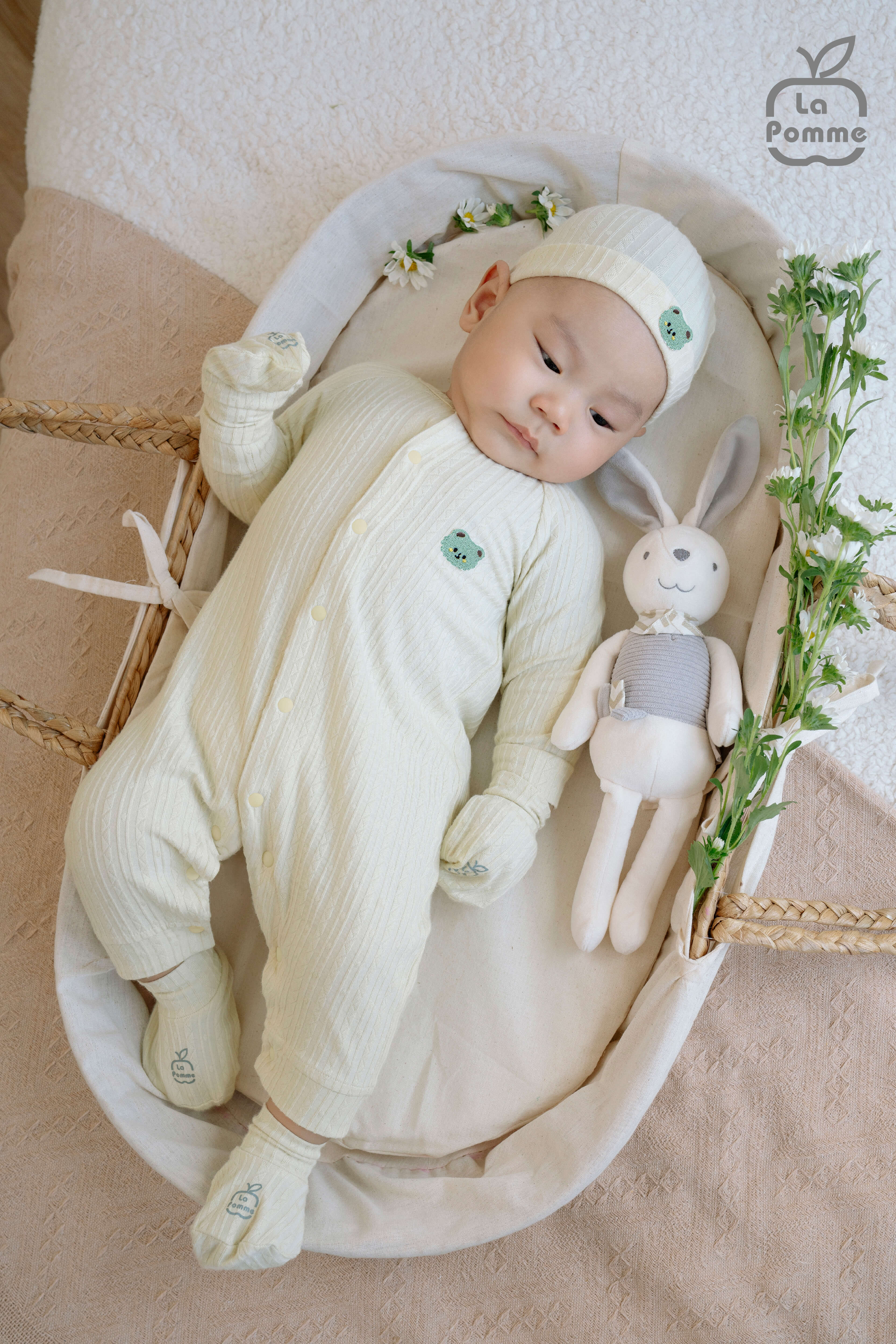 Body dài tay La Pomme vui đùa cùng gấu nhỏ - Newborn,0,3M Be — ảnh 5