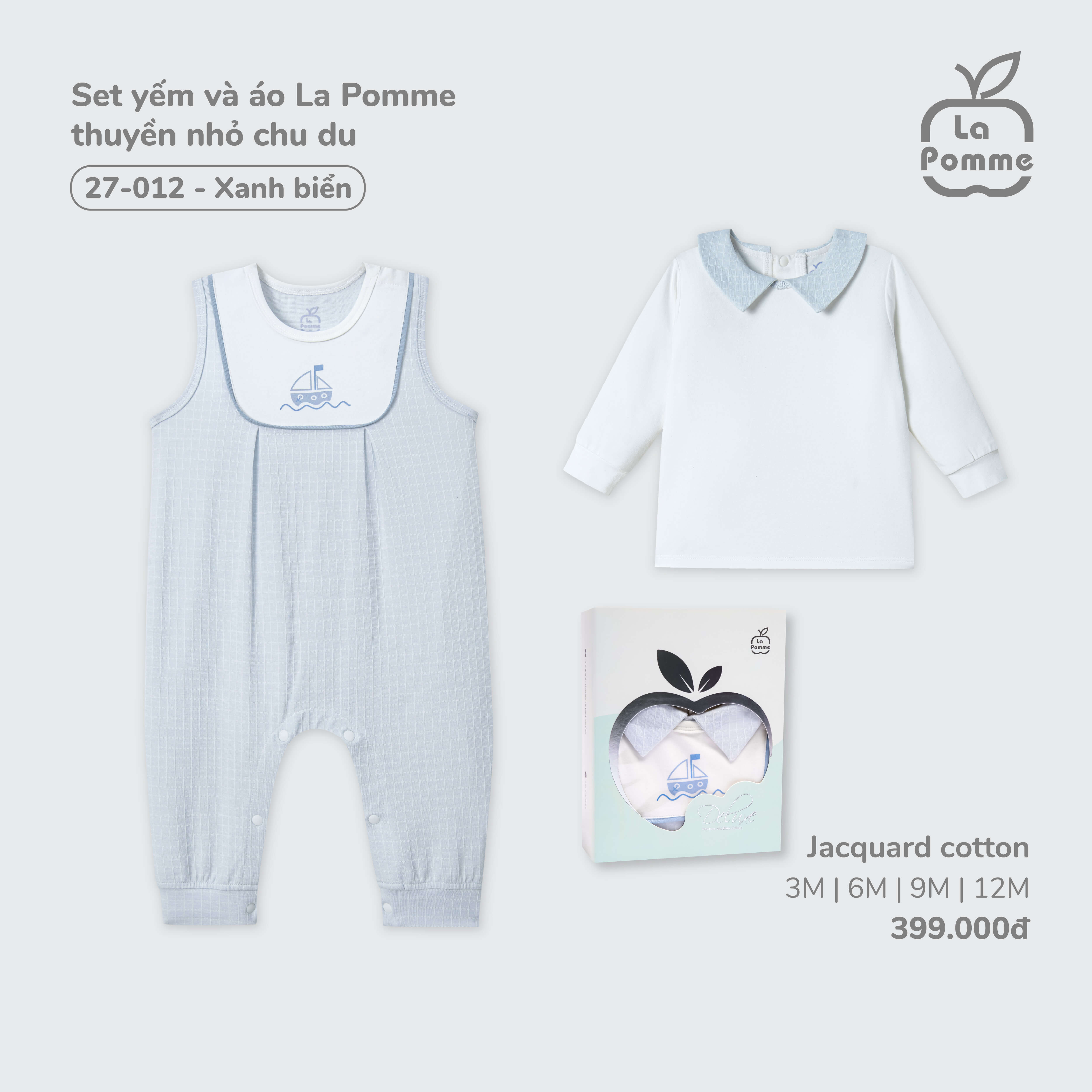 Set yếm và áo La Pomme thuyền nhỏ chu du - 6,9,12M Xanh biển — ảnh 3