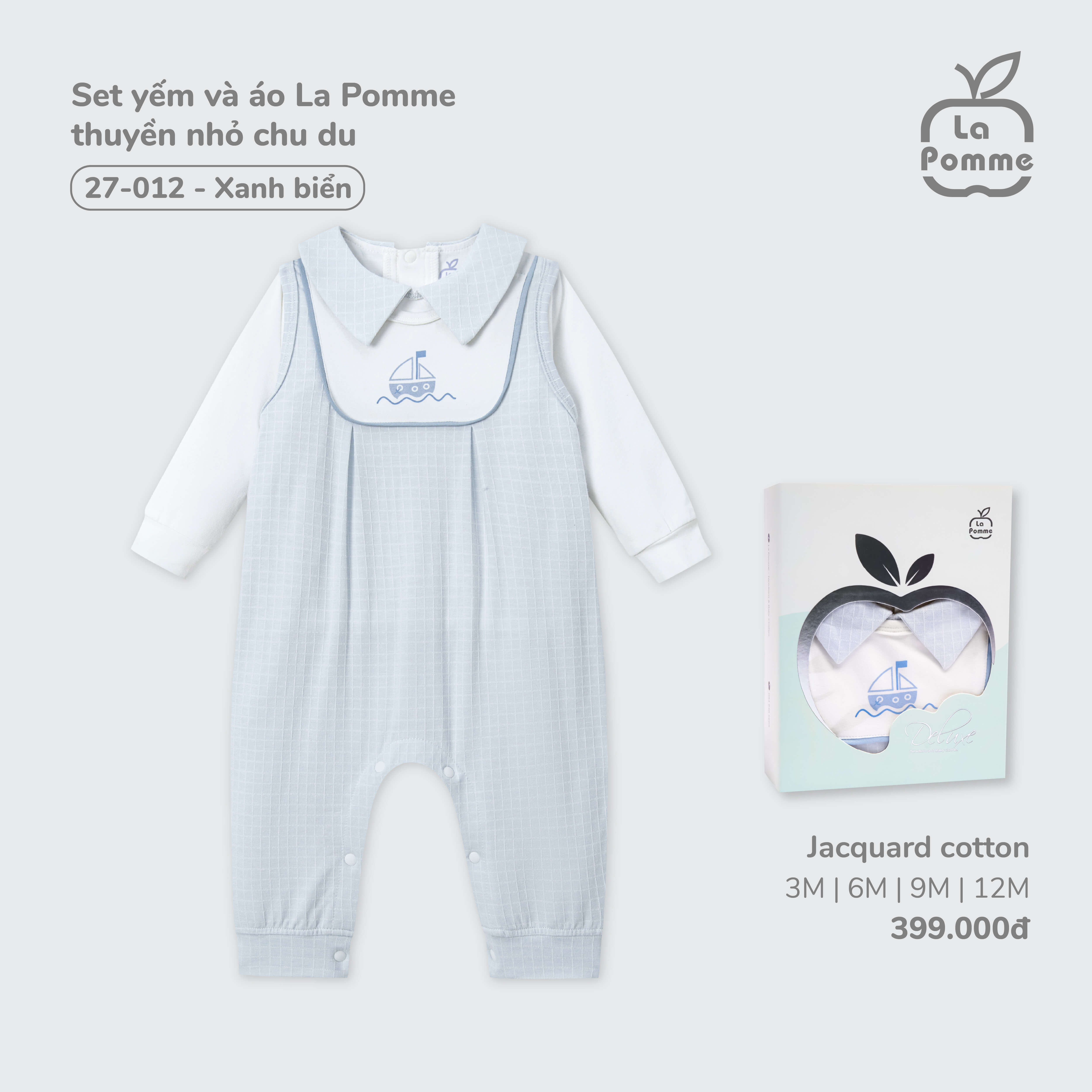 Set yếm và áo La Pomme thuyền nhỏ chu du - 6,9,12M Xanh biển — ảnh 4
