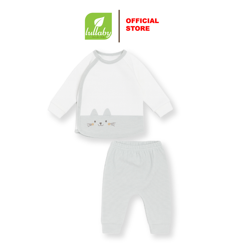 Lullaby Bộ bé trai cài lệch NH541N - Ghi  (1M, 3M, 6M)