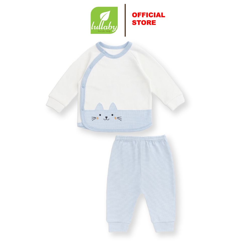 Lullaby Bộ bé trai cài lệch NH541N - Xanh blue  (1M, 3M, 6M)