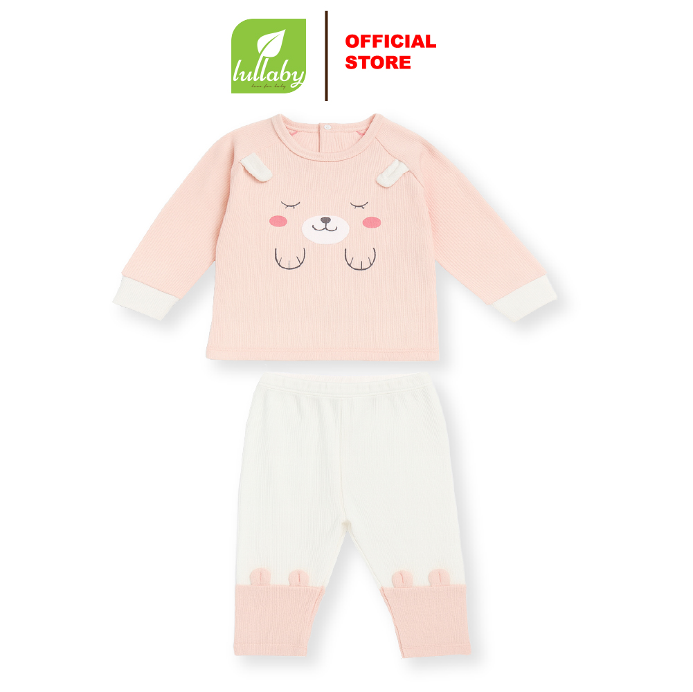 Lullaby Bộ dài tay raglan NH551N - Hồng - Trắng  (9M, 12M, 18M, 24M, 3Y, 4Y)