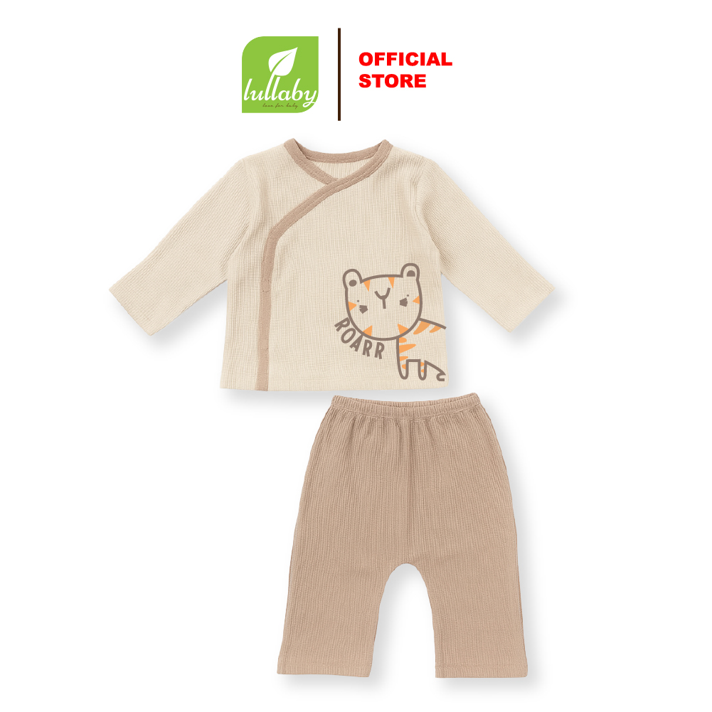 Lullaby Bộ bé trai cài lệch NH548N - Be - Nâu  (1M, 3M, 6M) — ảnh 6