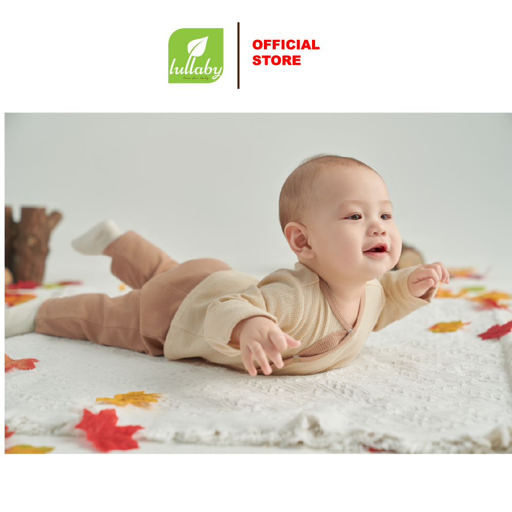 Lullaby Bộ bé trai cài lệch NH548N - Be - Nâu  (1M, 3M, 6M) — ảnh 9