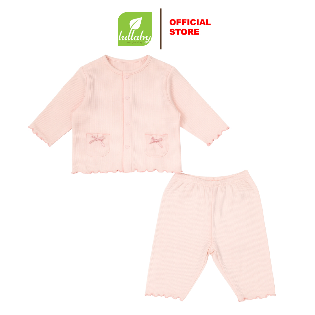 Lullaby Bộ bé gái cài giữa dài tay NH547N - Hồng  (1M, 3M, 6M)