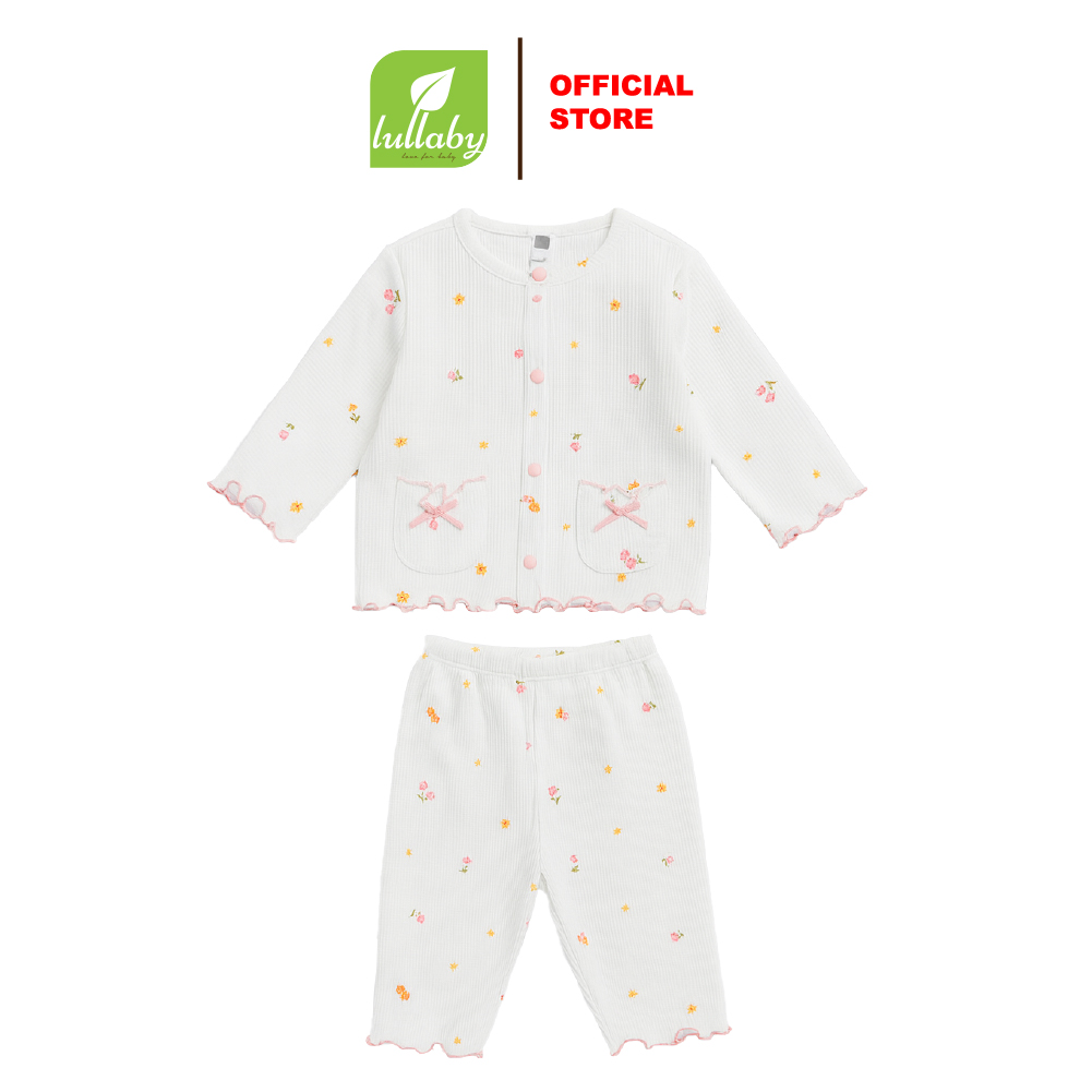 Lullaby Bộ bé gái cài giữa dài tay NH547N - Hồng  (1M, 3M, 6M) — ảnh 2