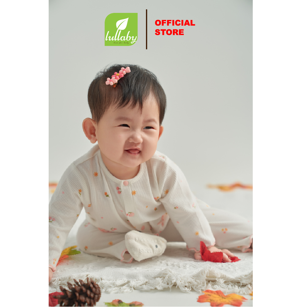 Lullaby Bộ bé gái cài giữa dài tay NH547N - Hồng  (1M, 3M, 6M) — ảnh 3