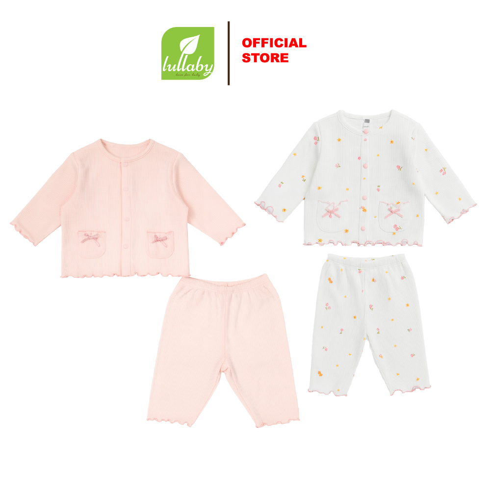 Lullaby Bộ bé gái cài giữa dài tay NH547N - Hồng  (1M, 3M, 6M) — ảnh 8