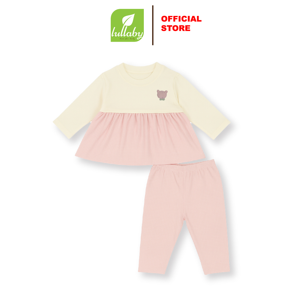 Lullaby Bộ bé gái dài tay NH517N - Ivory - Hồng đậm  (9M, 12M, 18M, 24M, 3Y, 4Y)