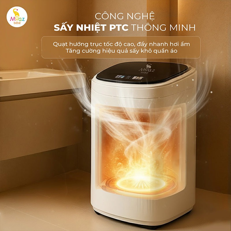 Máy giặt kèm sấy khô thế hệ mới Moaz BéBé MB – 119 — ảnh 2