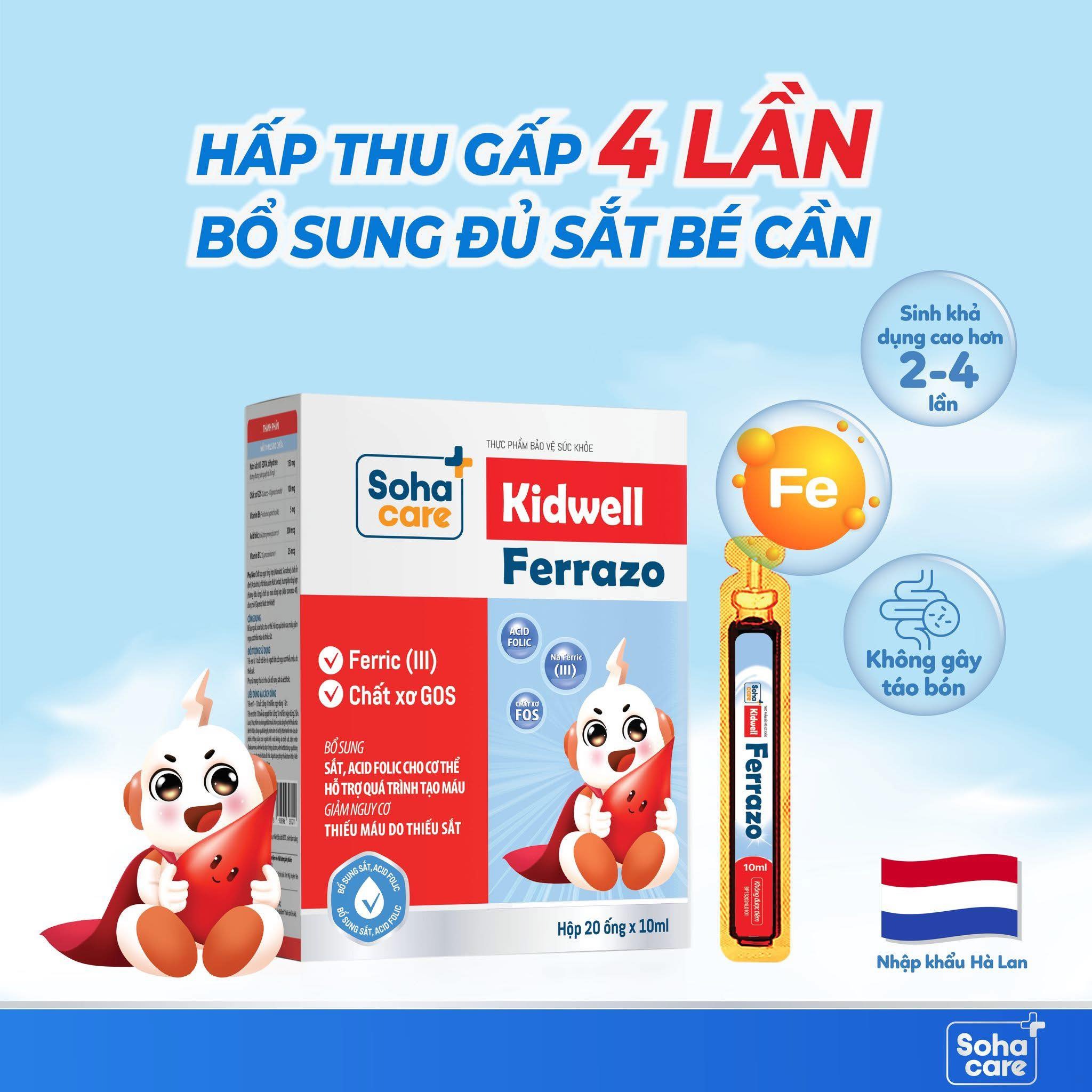 Kidwell Ferrazo SOHACARE bổ sung sắt cho bé từ 1 tuổi