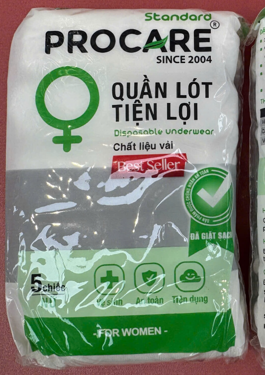 Quần lót miễn giặt Procare TC Nữ (sizeM, size L, size XL, size XXL) — ảnh 2