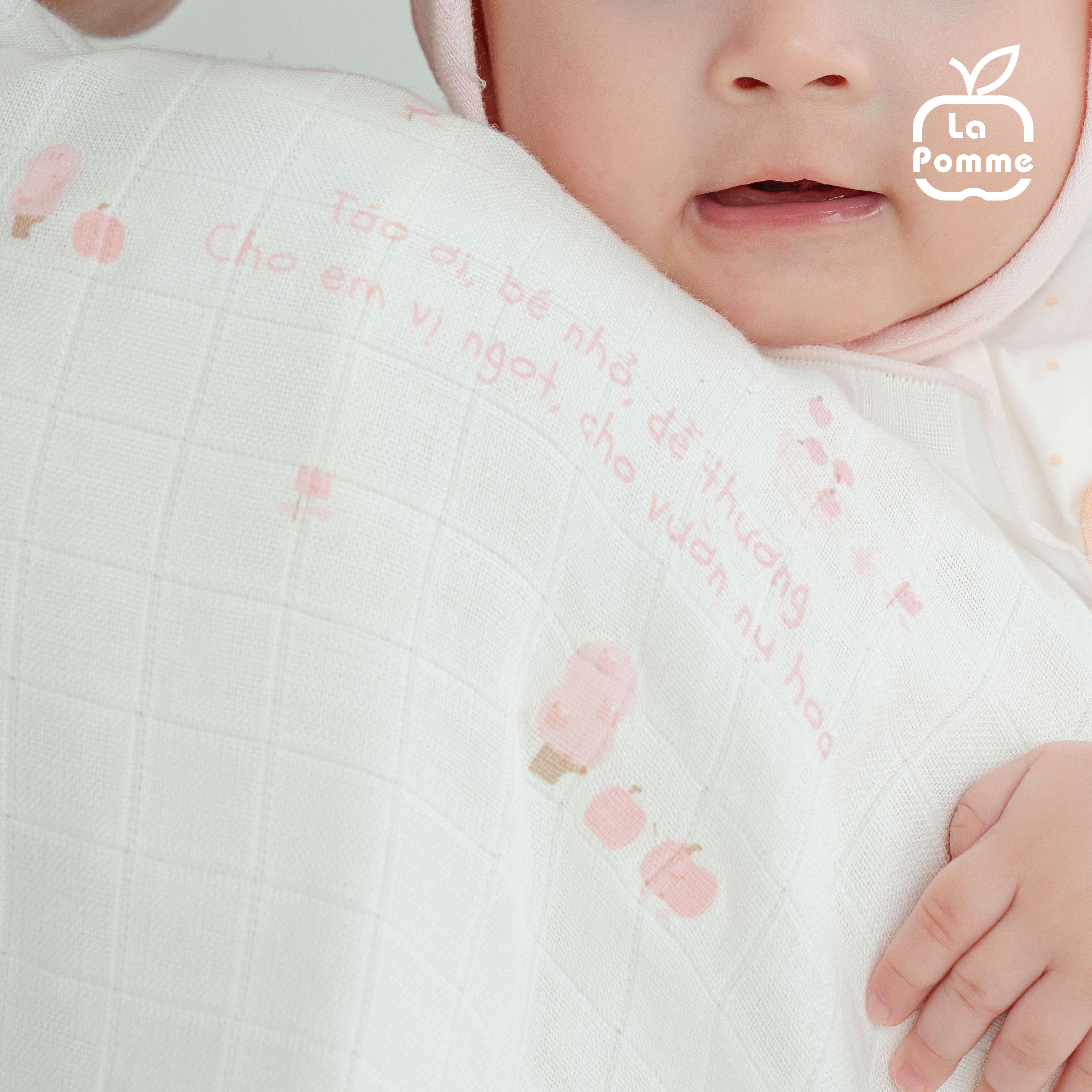 K001 Set 5 Khăn sữa sợi tre lụa La Pomme phối màu - (30x30cm) Hồng (táo nhỏ) — ảnh 2