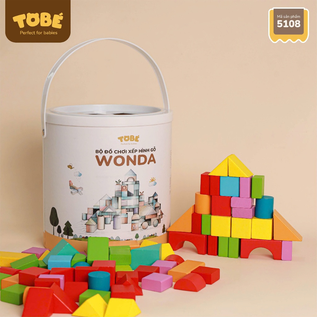 Bộ đồ chơi xếp hình gỗ Wonda Tobe