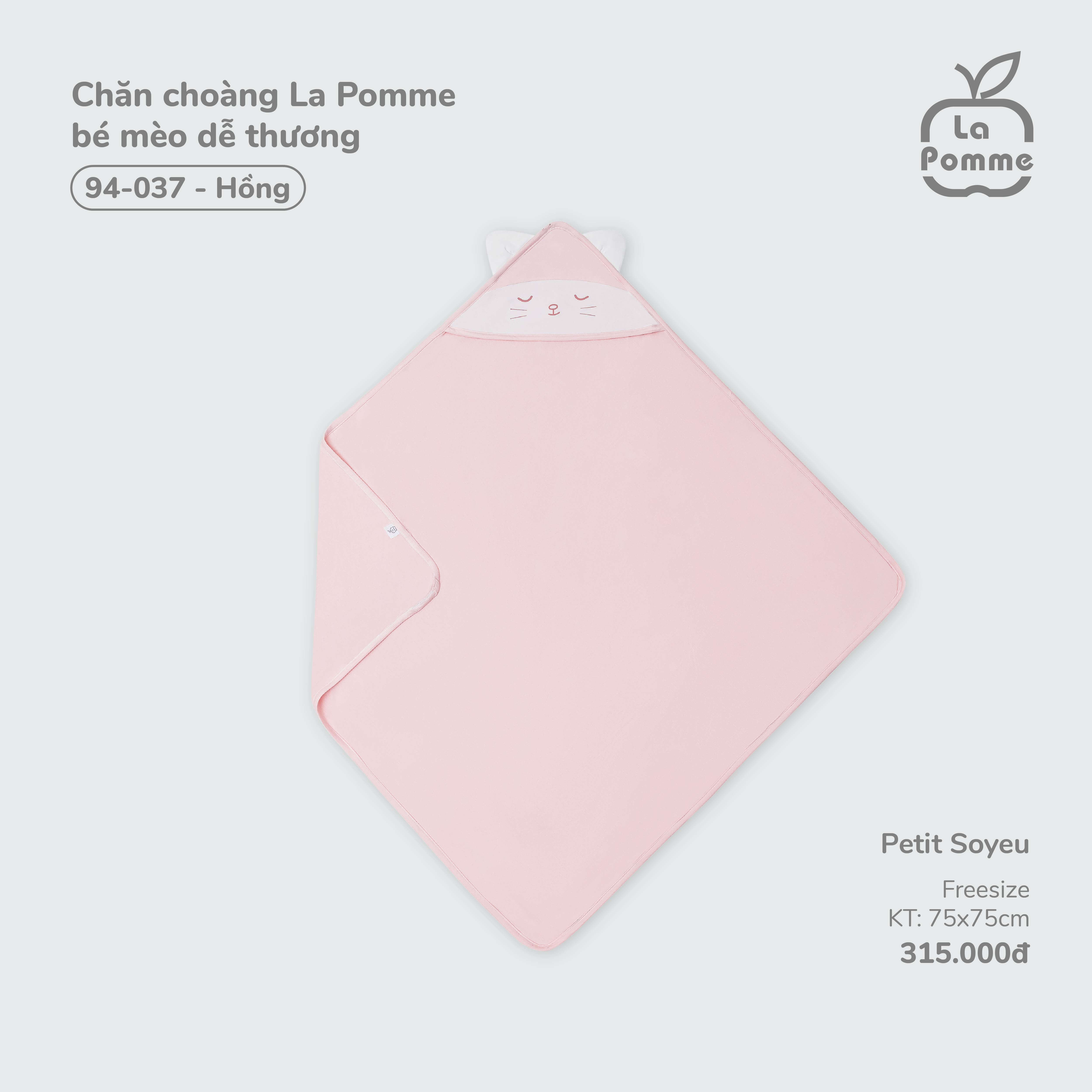 Chăn choàng La Pomme bé mèo dễ thương (Hồng)