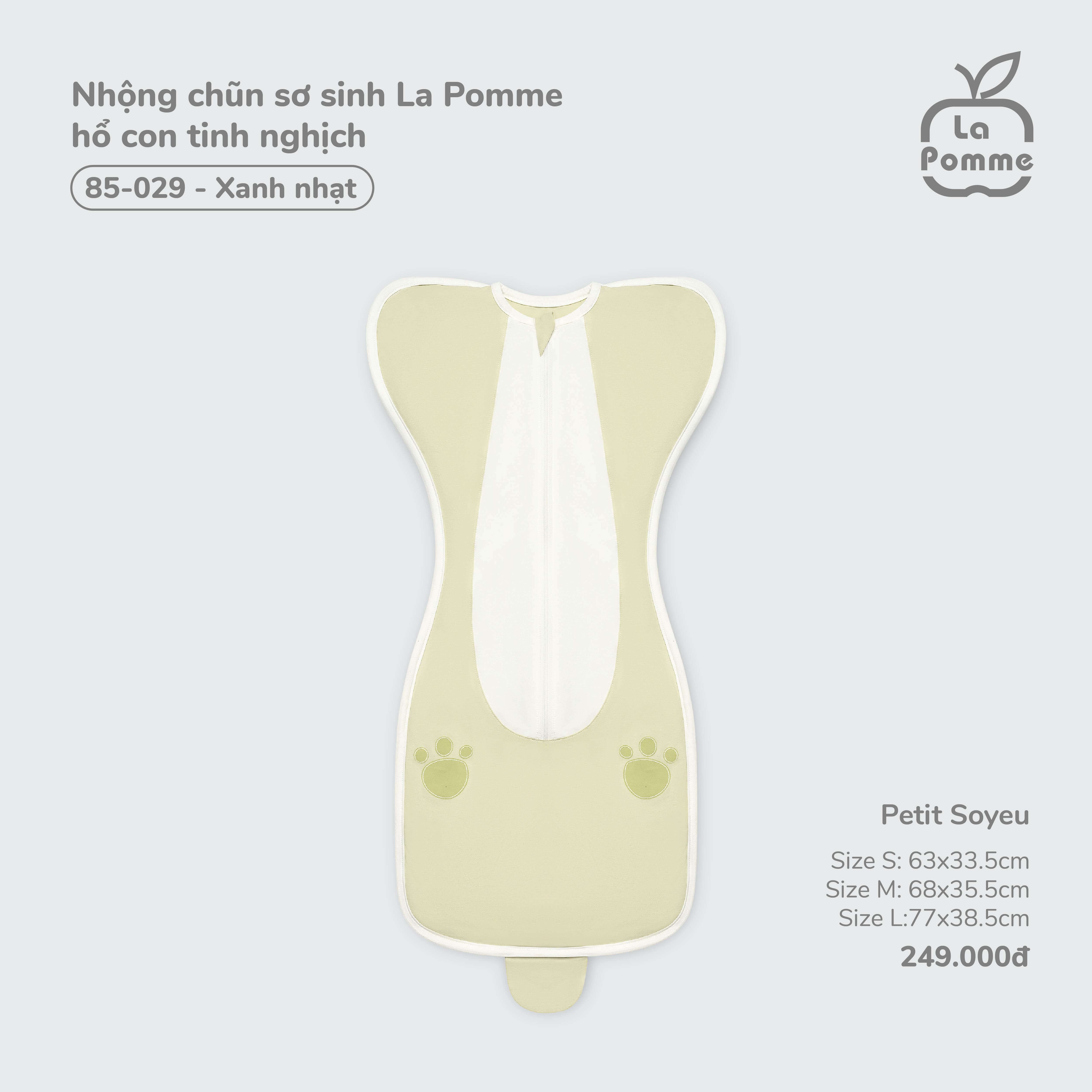 Nhộng chũn sơ sinh La Pomme hổ con tinh nghịch Xanh nhạt (S) — ảnh 4