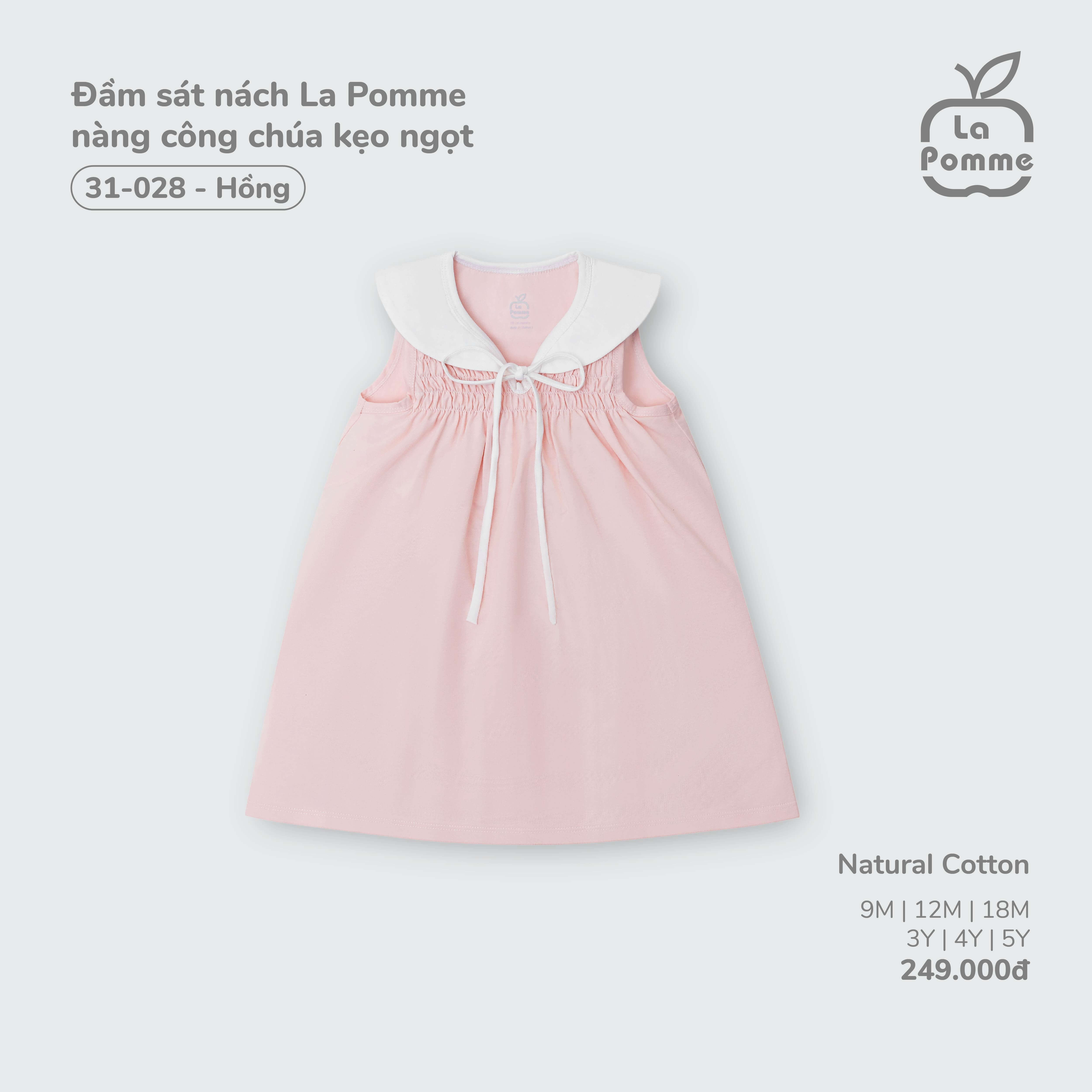 Đầm sát nách La Pomme nàng công chúa kẹo ngọt Hồng (9M,12M,18M,3Y,4Y,5Y)