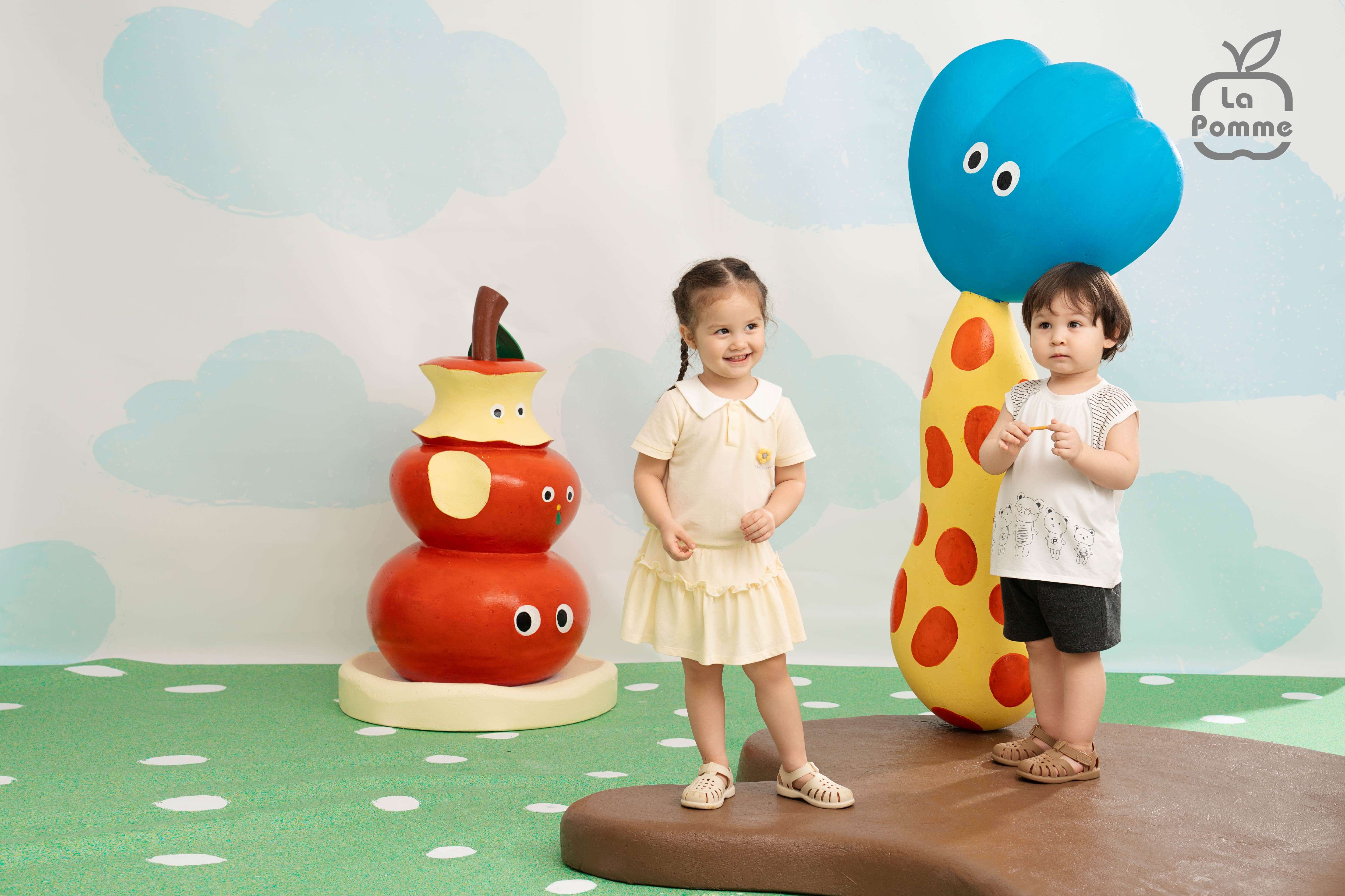 Bộ sát nách La Pomme đoàn nhà gấu lên sân Trắng (6M,9M,12M,18M,3Y,4Y,5Y) — ảnh 3