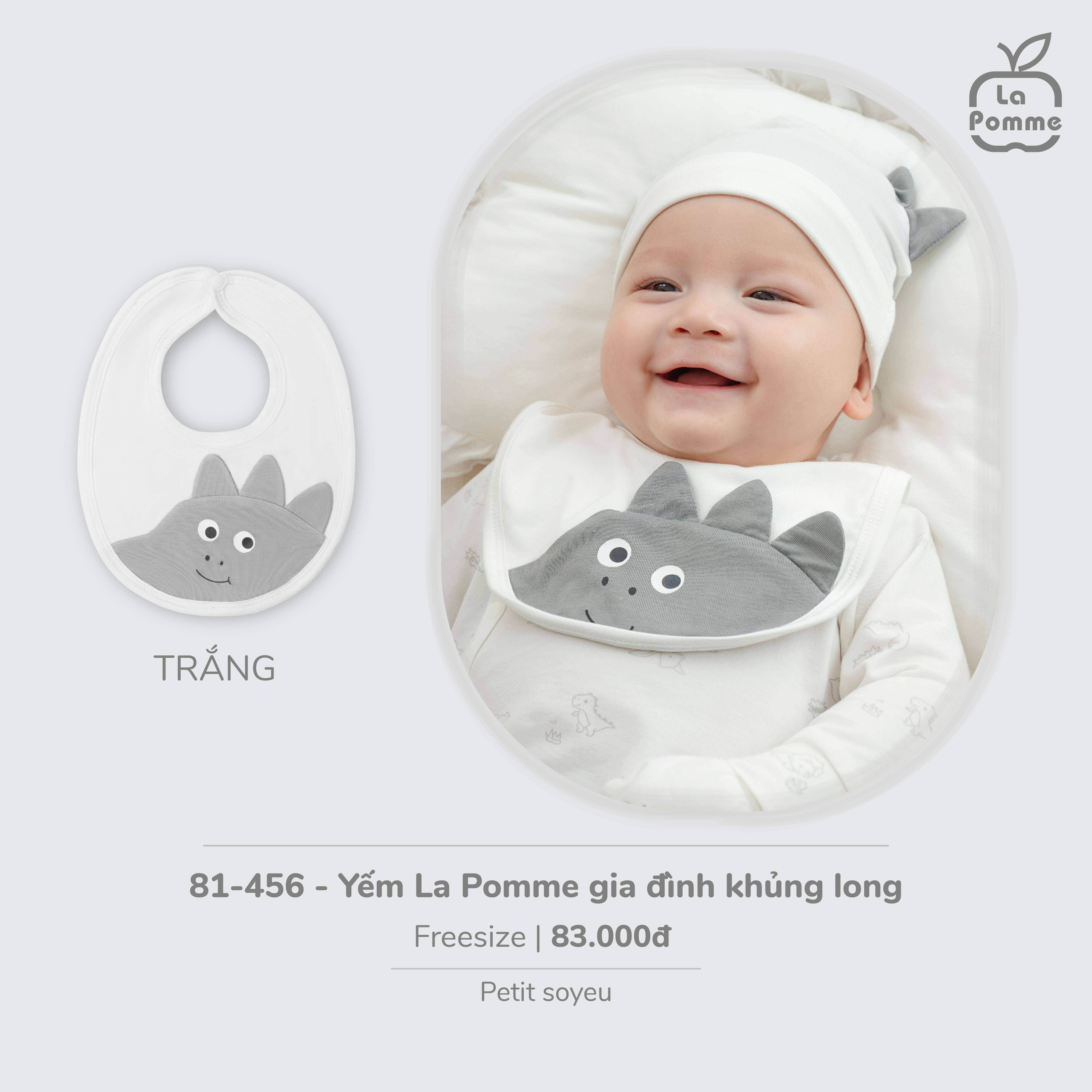 Yếm La Pomme gia đình khủng long (Trắng)
