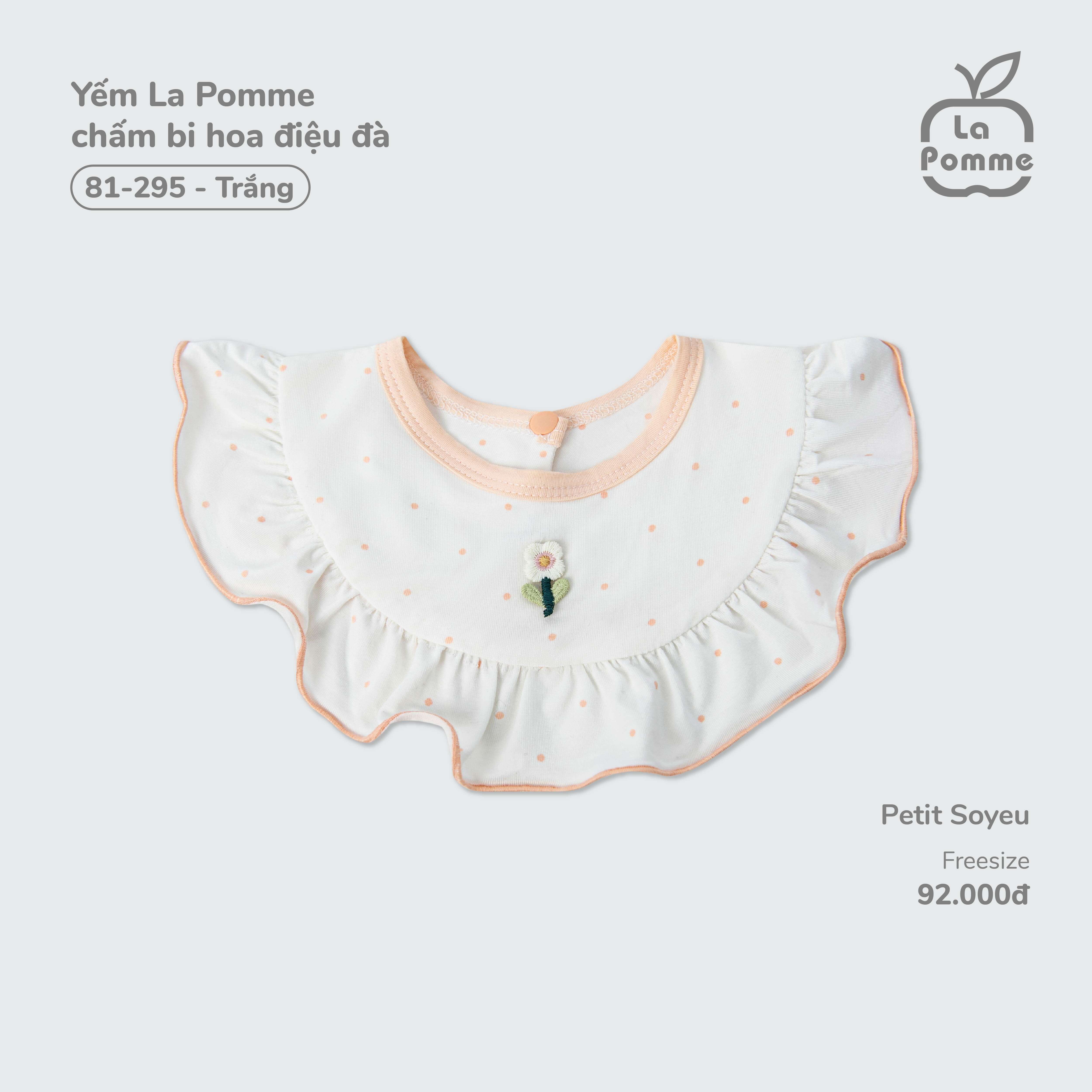 Yếm La Pomme chấm bi hoa điệu đà (Trắng) — ảnh 2