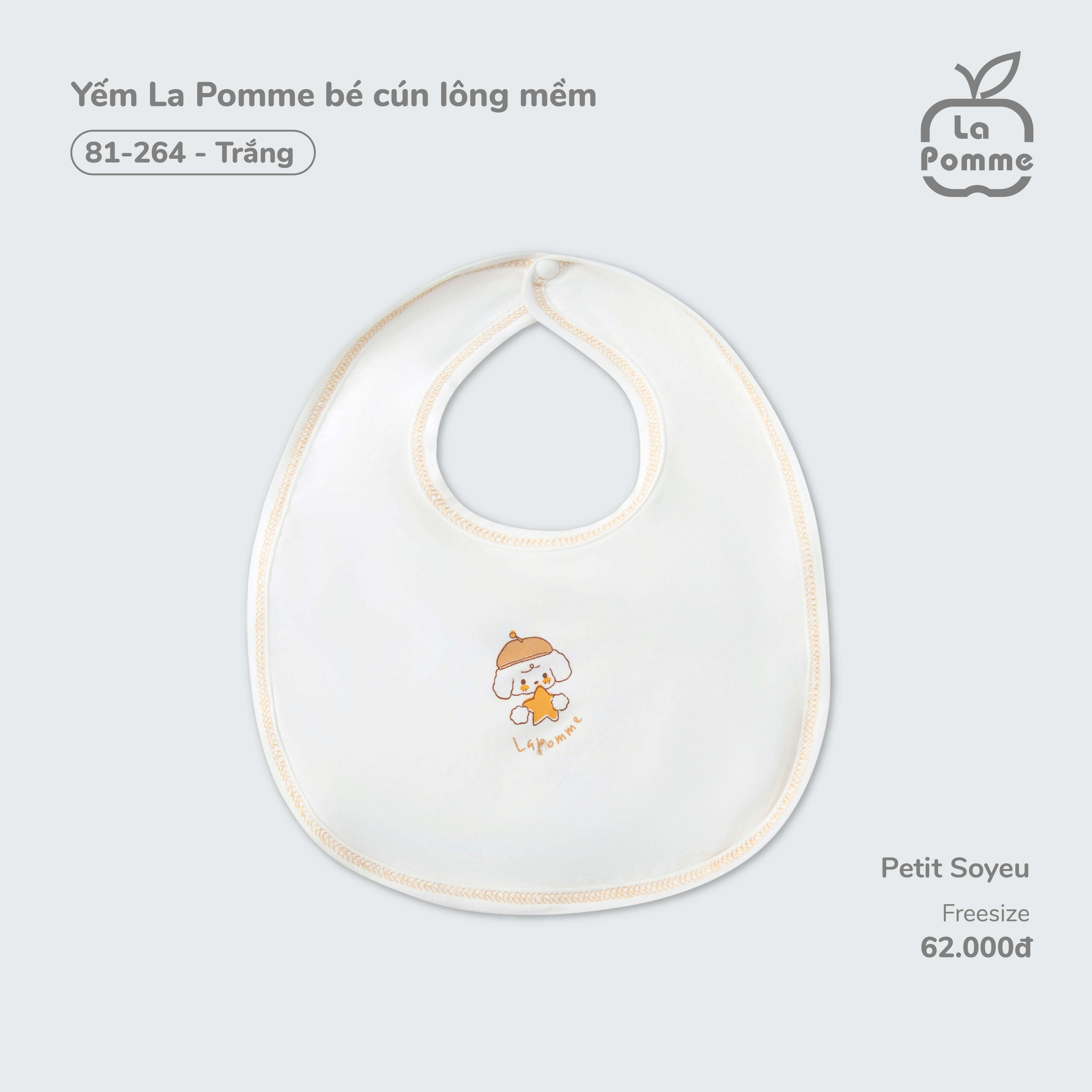 Yếm La Pomme bé cún lông mềm (Trắng)