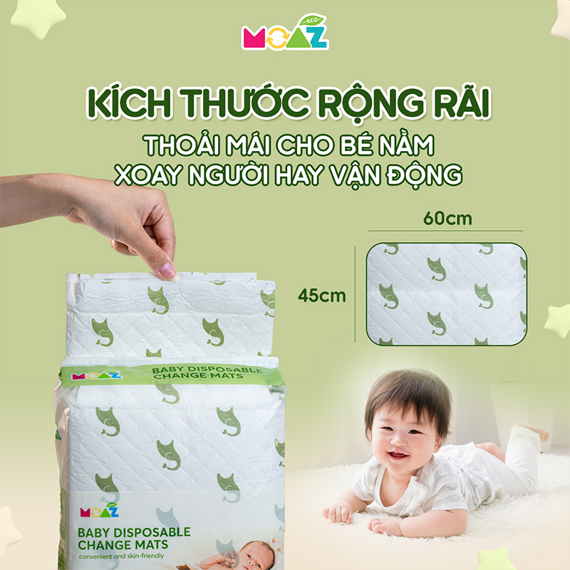 Miếng lót vệ sinh chống thấm 1 lần Moaz Eco (45x60cm) 10 miếng