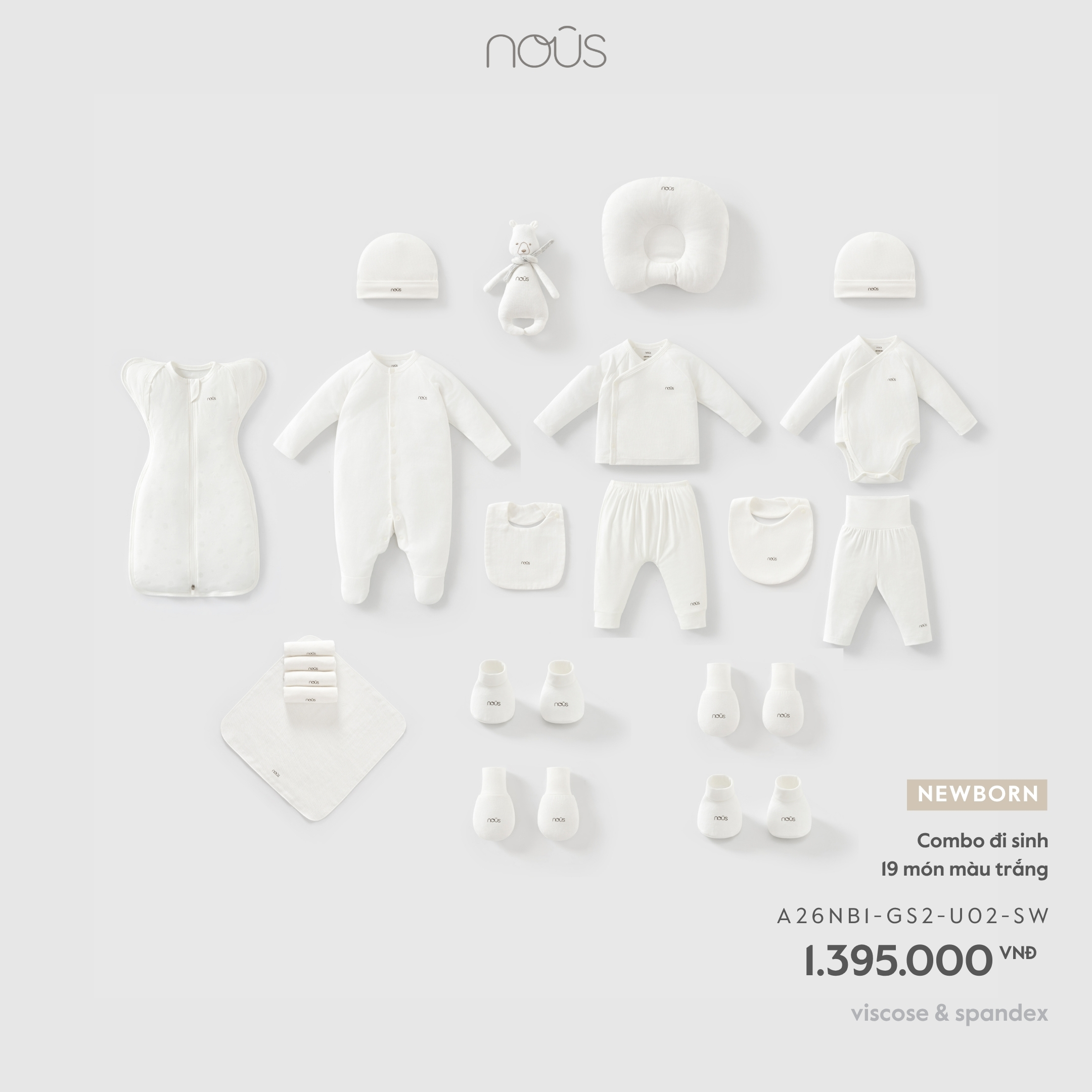 Nous Combo đi sinh 19 món màu trắng NB