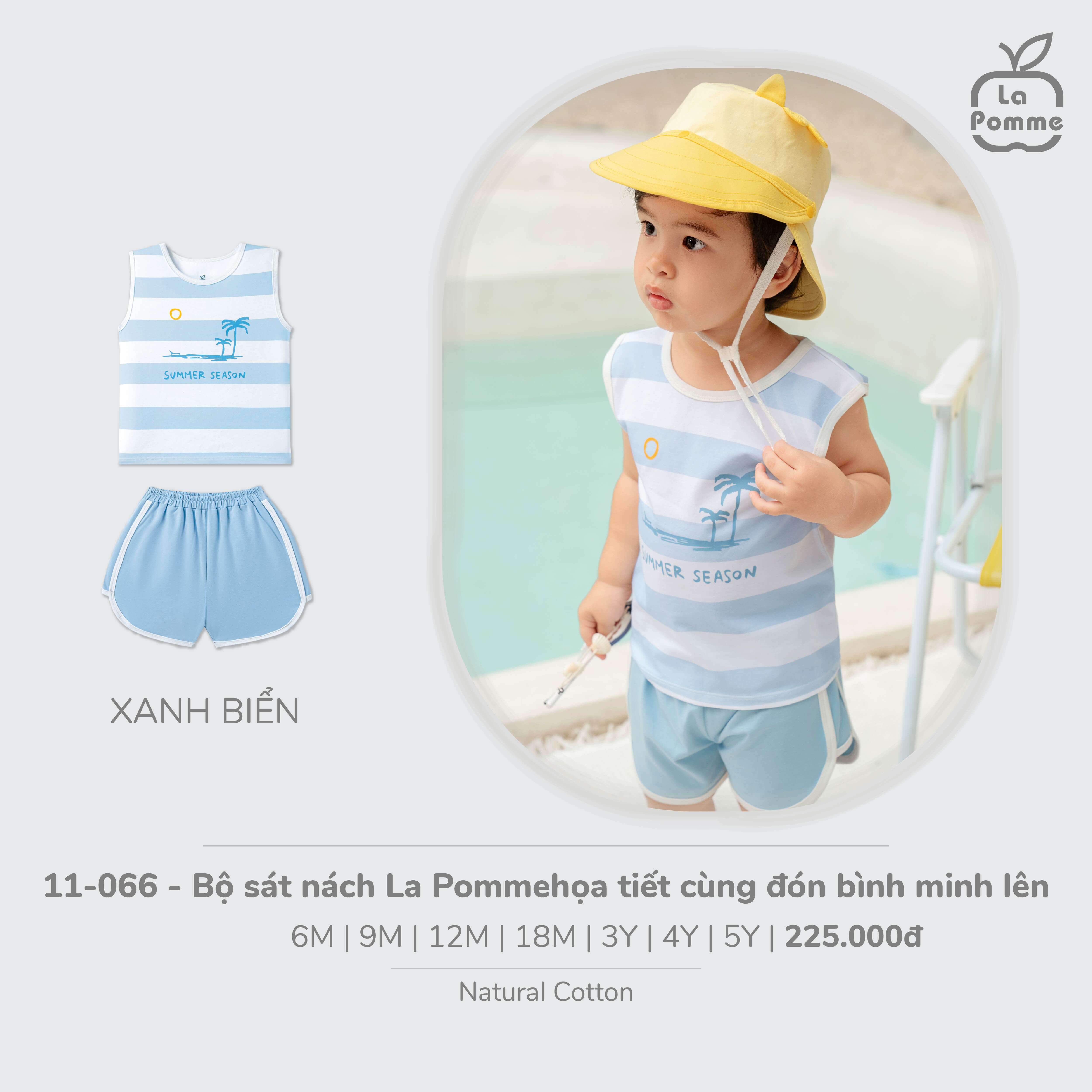 Bộ sát nách La Pomme họa tiết cùng đón bình minh lên Xanh biển (6M,9M,12M,18M,3Y,4Y,5Y)