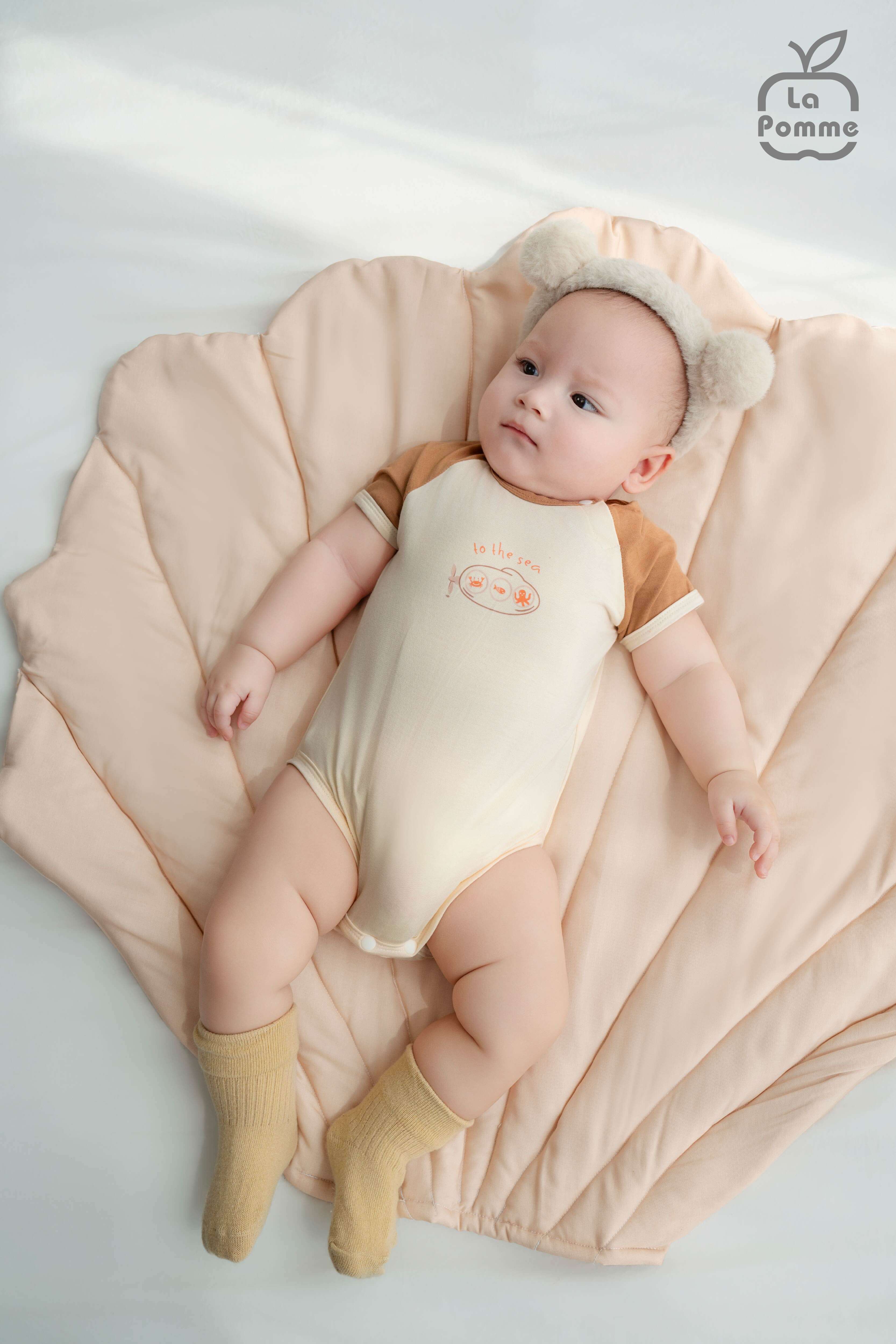 Set 2 Body chip cộc tay và sát nách La Pomme gia đình nhà cua Be (3M,6M,9M) — ảnh 3