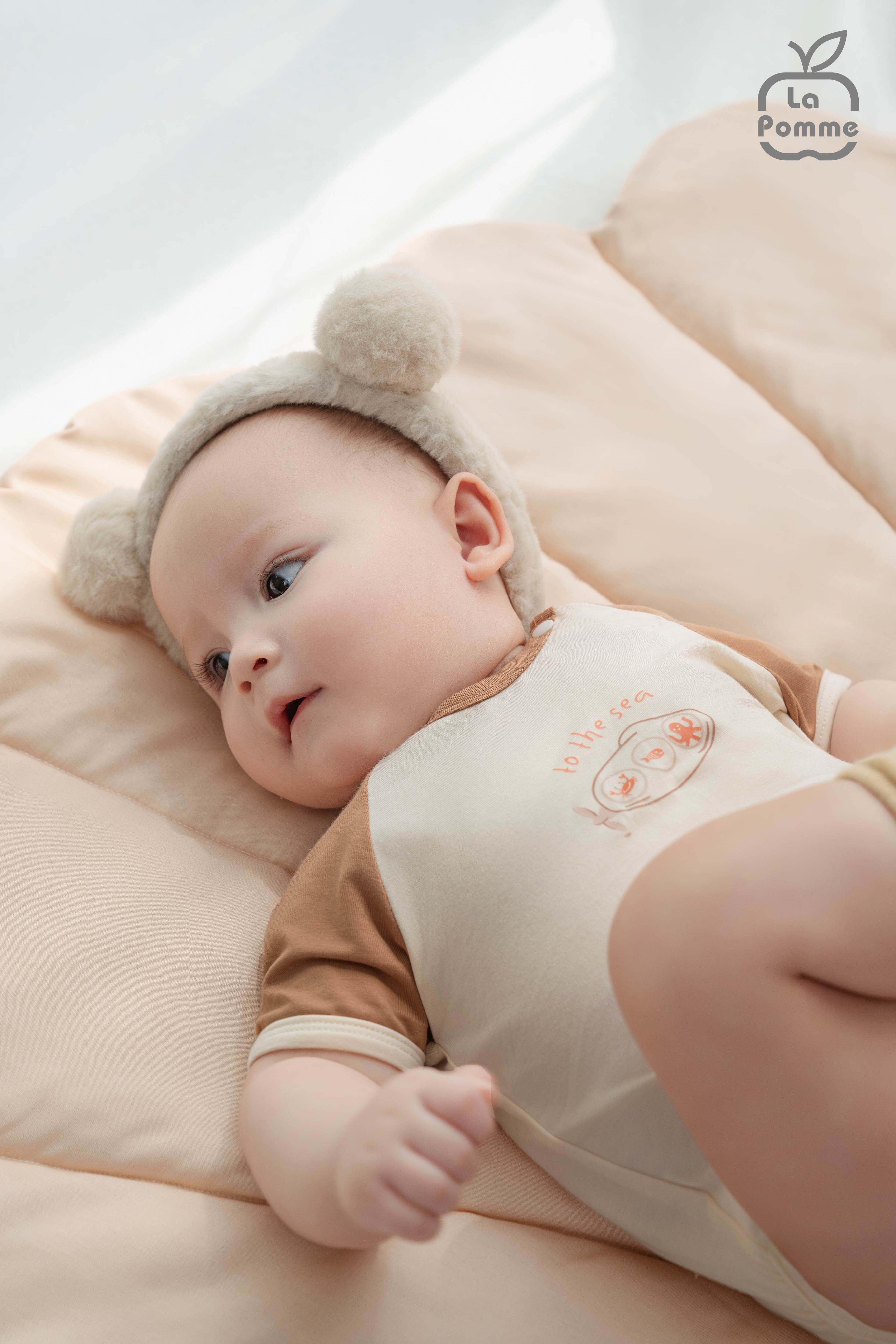 Set 2 Body chip cộc tay và sát nách La Pomme gia đình nhà cua Be (3M,6M,9M) — ảnh 4