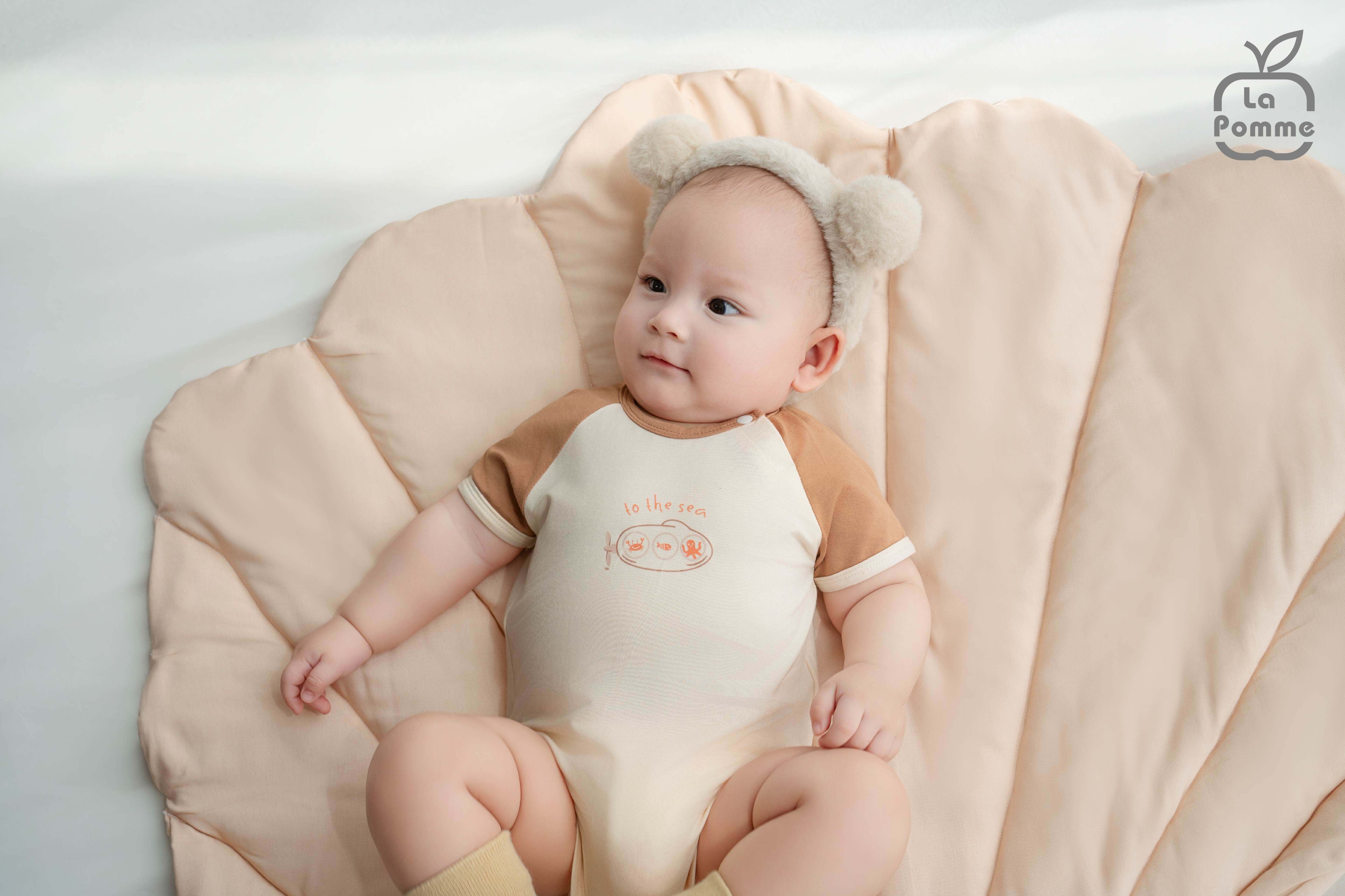 Set 2 Body chip cộc tay và sát nách La Pomme gia đình nhà cua Be (3M,6M,9M) — ảnh 5