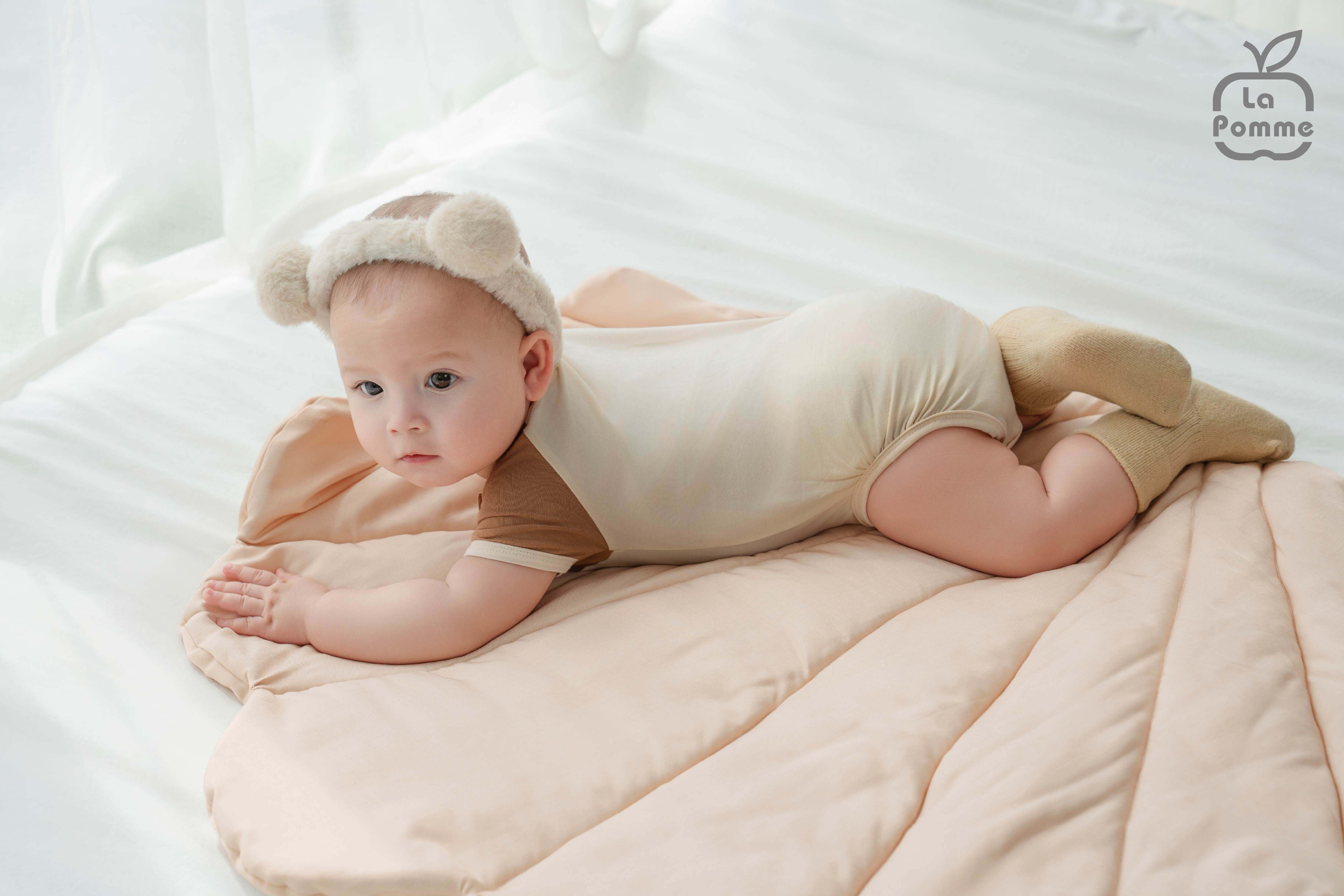 Set 2 Body chip cộc tay và sát nách La Pomme gia đình nhà cua Be (3M,6M,9M) — ảnh 6