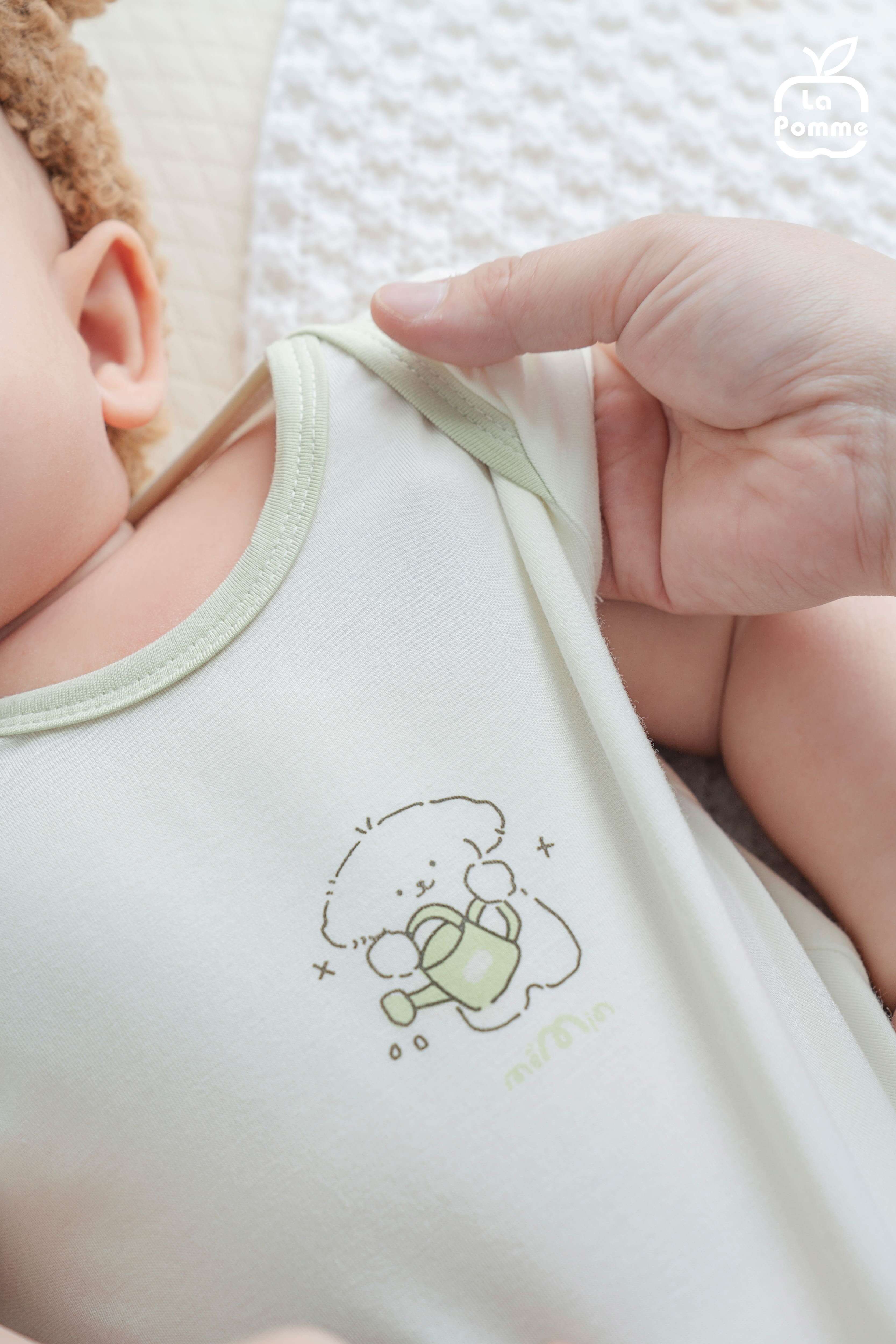Set 2 Body chip cộc tay Mềm Mịn by La Pomme sắc màu dễ thương Be (0M,3M,6M,9M) — ảnh 2